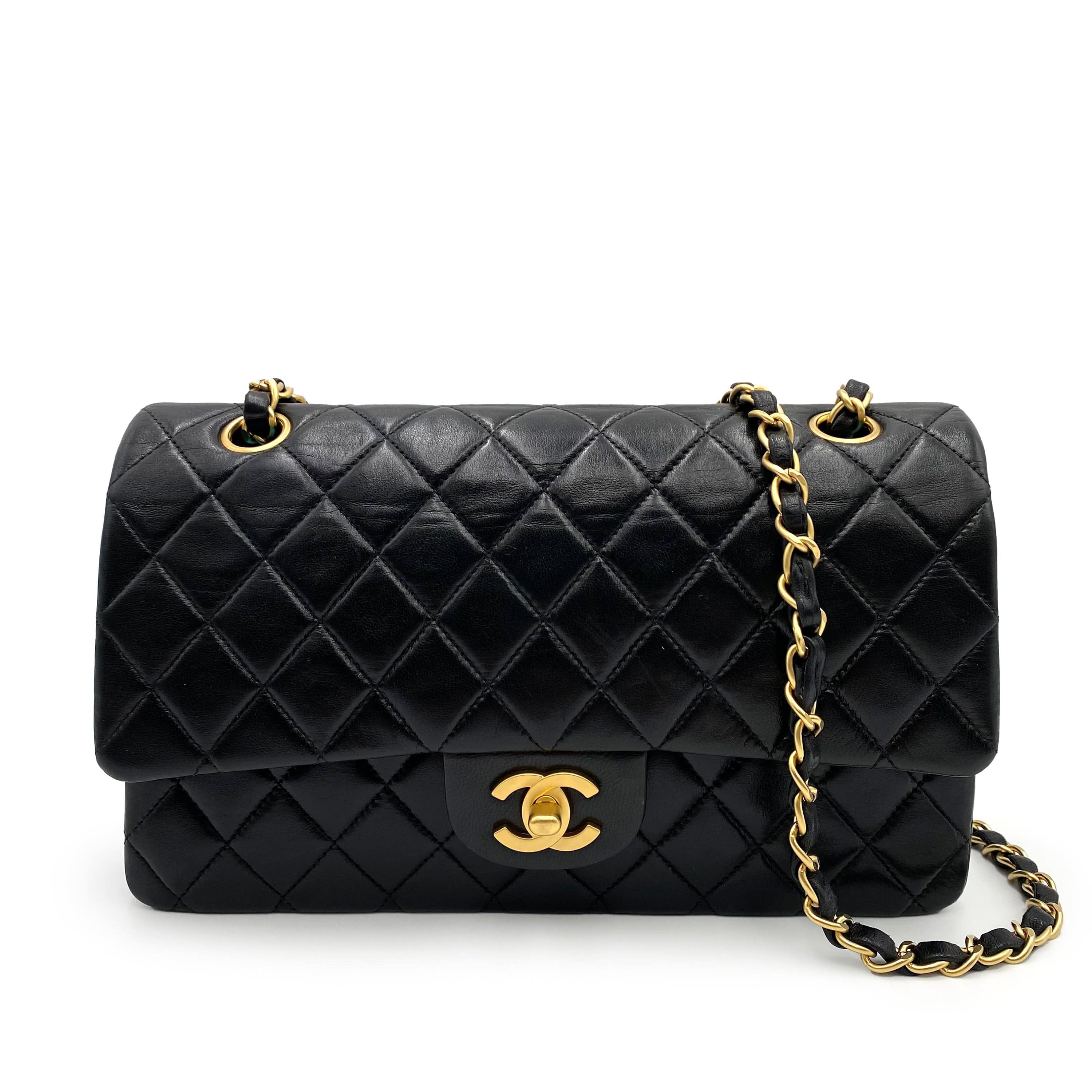Chanel Chanel Vintage Classic Flap Medium Black Blue Lambskin GHW #6 90232178