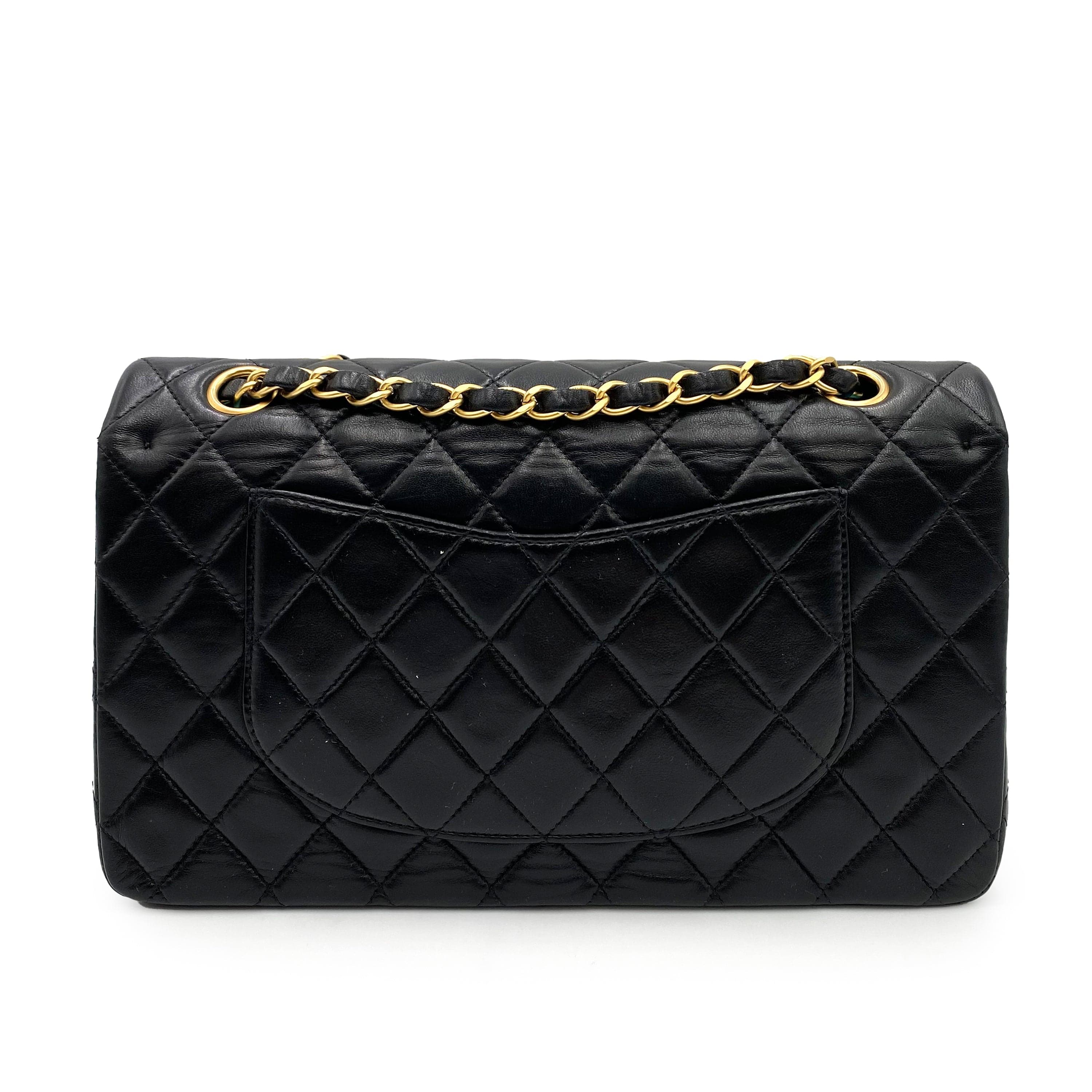 Chanel Chanel Vintage Classic Flap Medium Black Blue Lambskin GHW #6 90232178