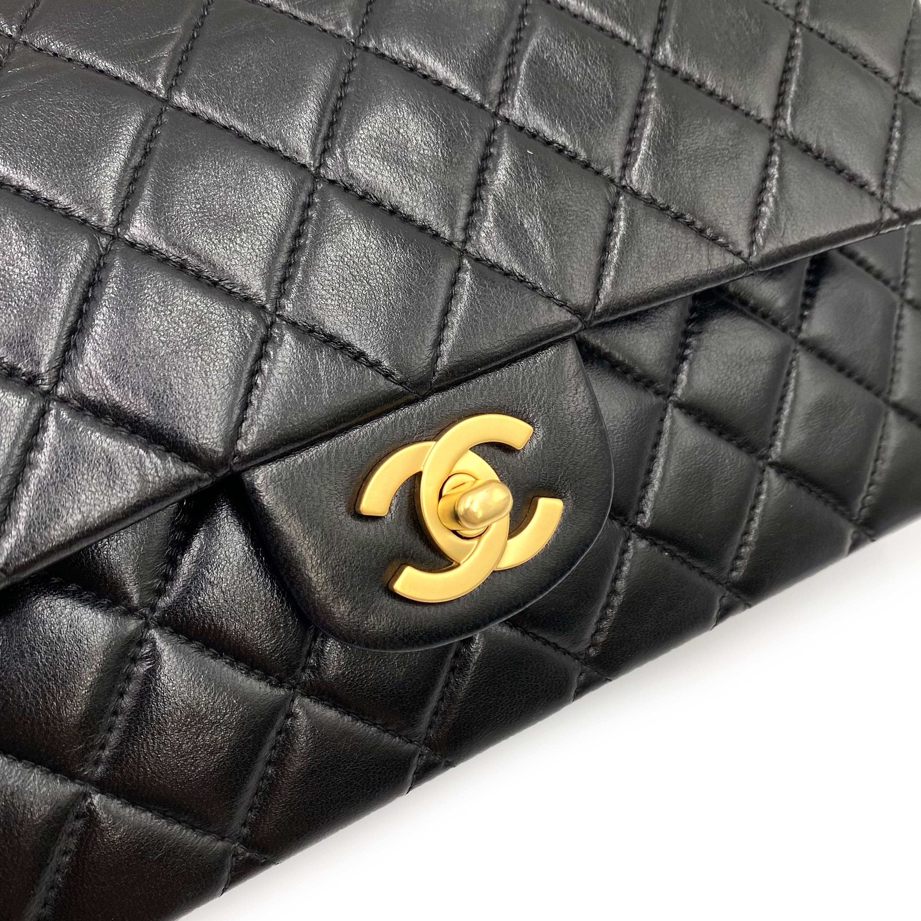 Chanel Chanel Vintage Classic Flap Medium Black Blue Lambskin GHW #6 90232178