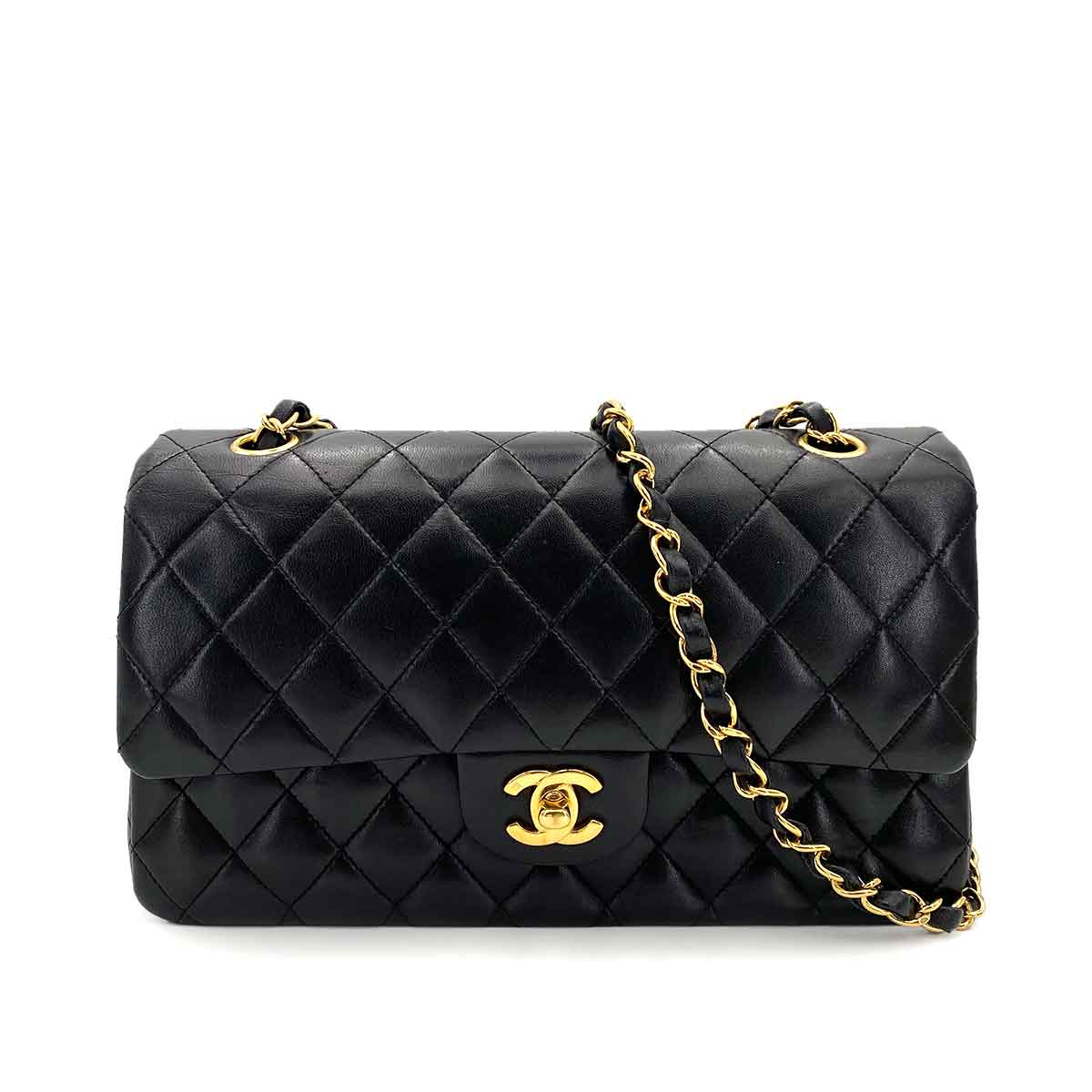 Chanel Chanel Vintage Classic Flap Medium Black Lambskin GHW #11 90242113