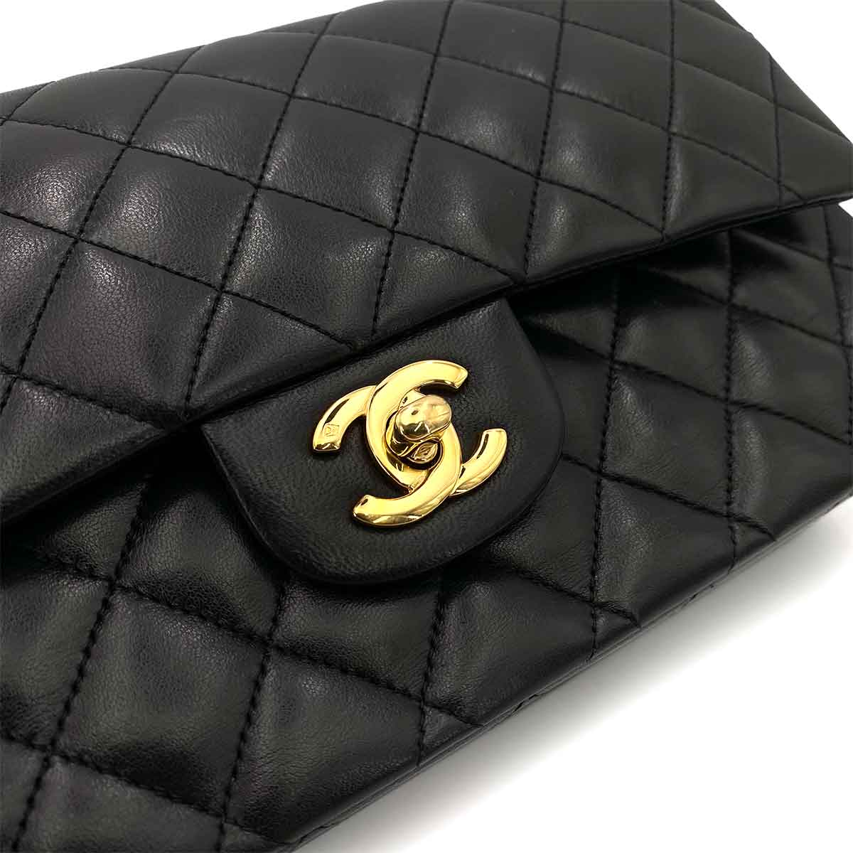 Chanel Chanel Vintage Classic Flap Medium Black Lambskin GHW #11 90242113
