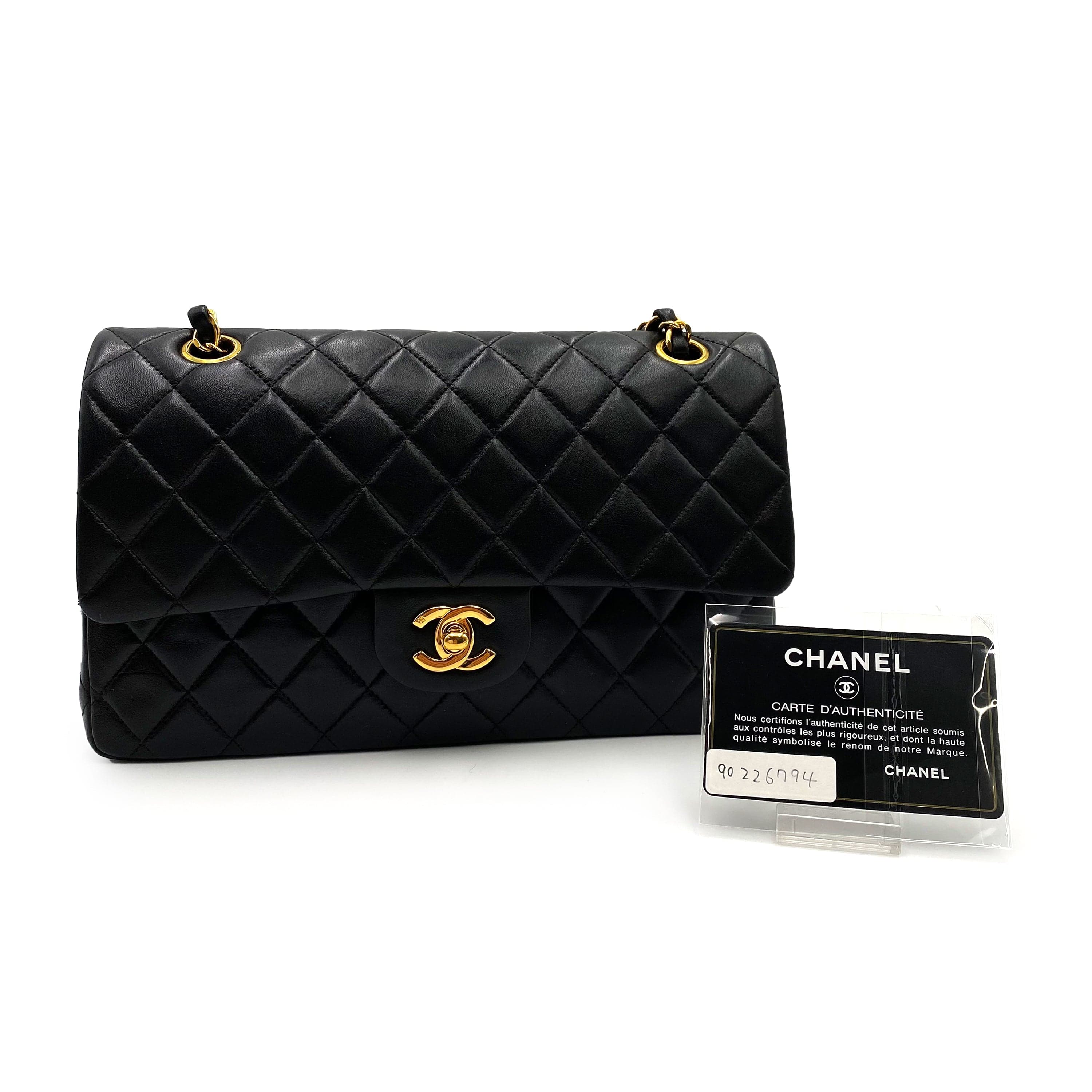 Chanel Chanel Vintage Classic Flap Medium Black Lambskin GHW #5 90226794