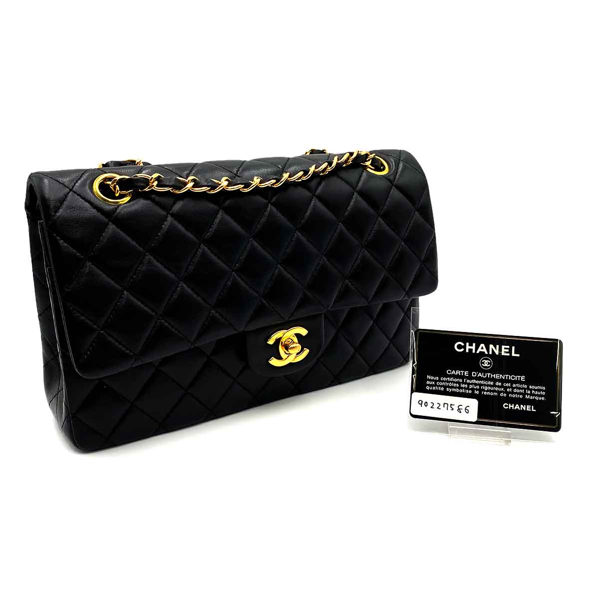 Chanel Chanel Vintage Classic Flap Medium Black Lambskin GHW #5 90227586