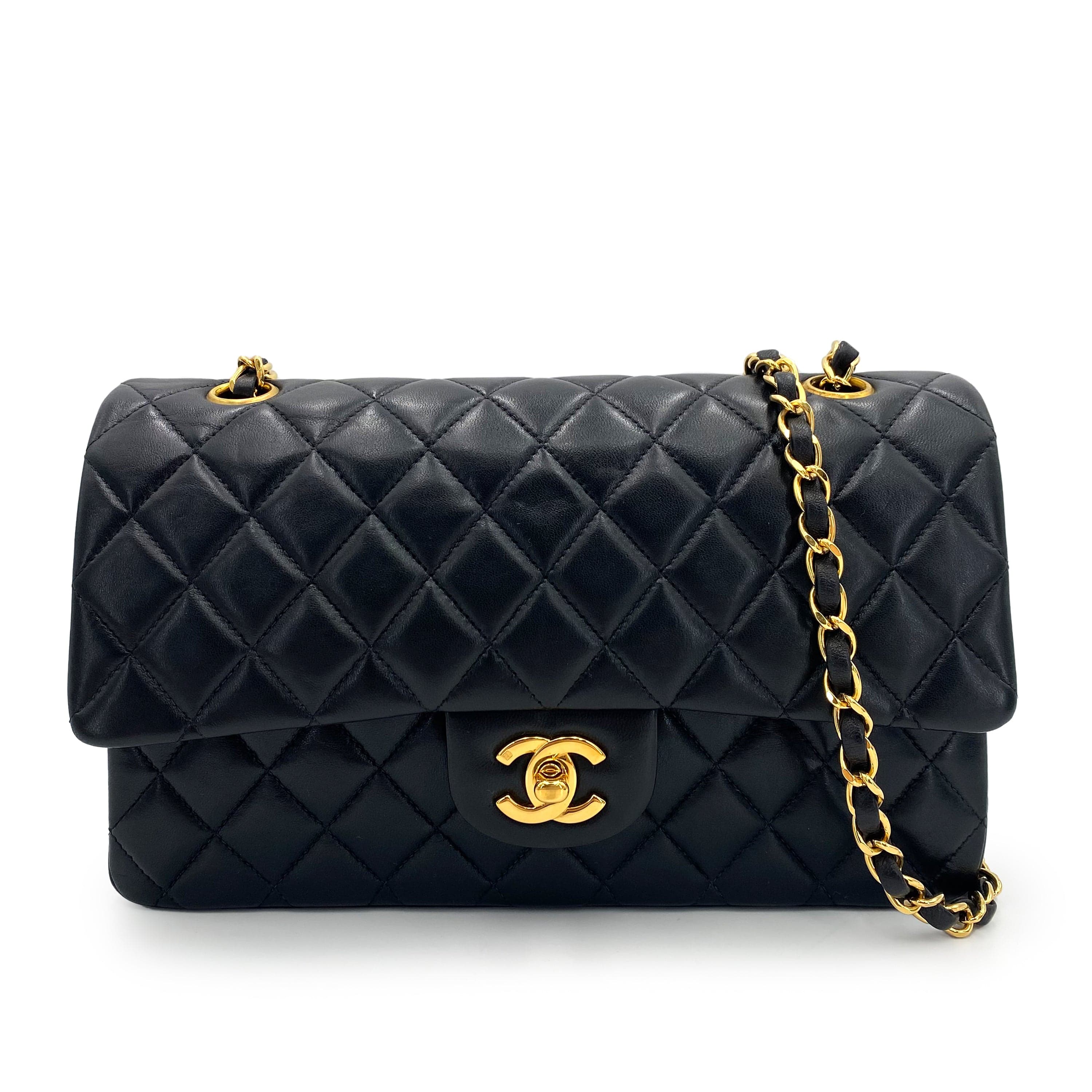 Chanel Chanel Vintage Classic Flap Medium Black Lambskin GHW #6 90240955