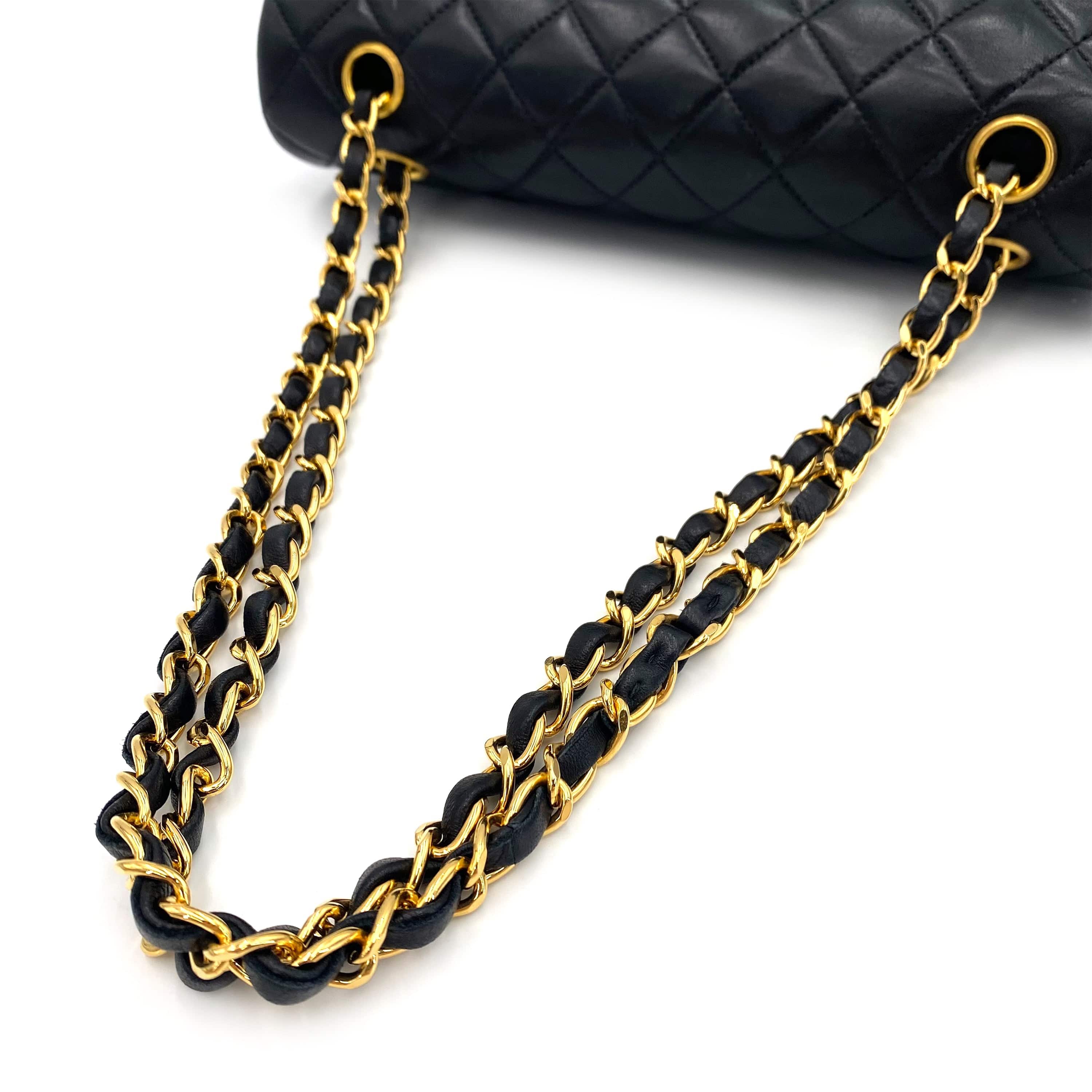 Chanel Chanel Vintage Classic Flap Medium Black Lambskin GHW #6 90240955