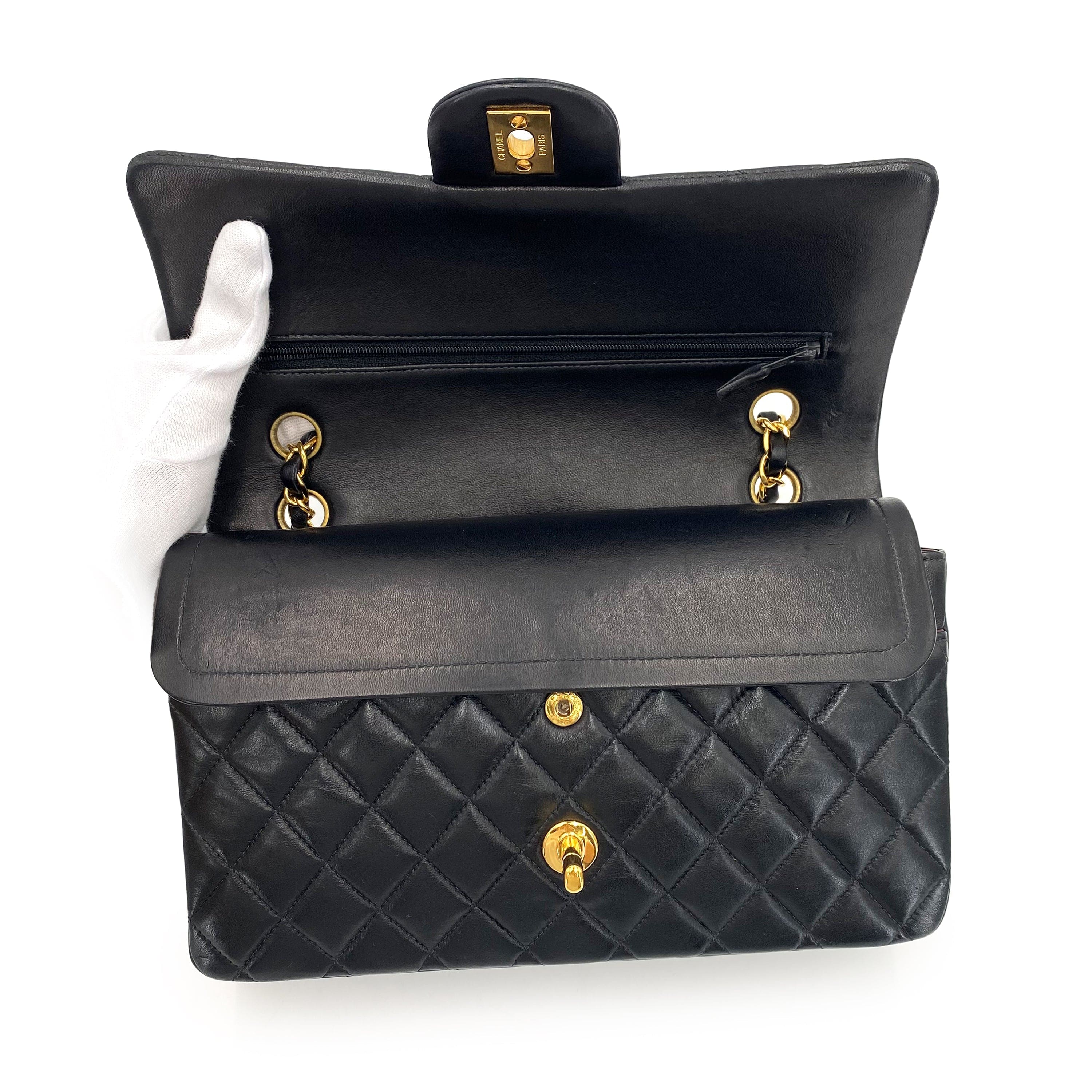 Chanel Chanel Vintage Classic Flap Medium Black Lambskin GHW #6 90240955