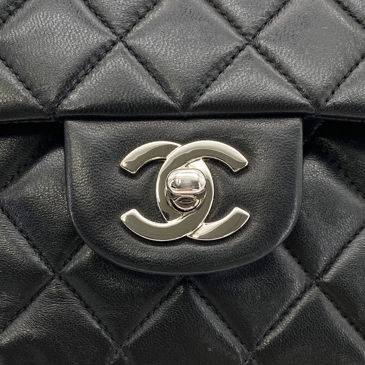 CHANEL CHANEL VINTAGE CLASSIC FLAP MEDIUM CHAIN SHOULDER BAG BLACK LAMB SKIN 90268898