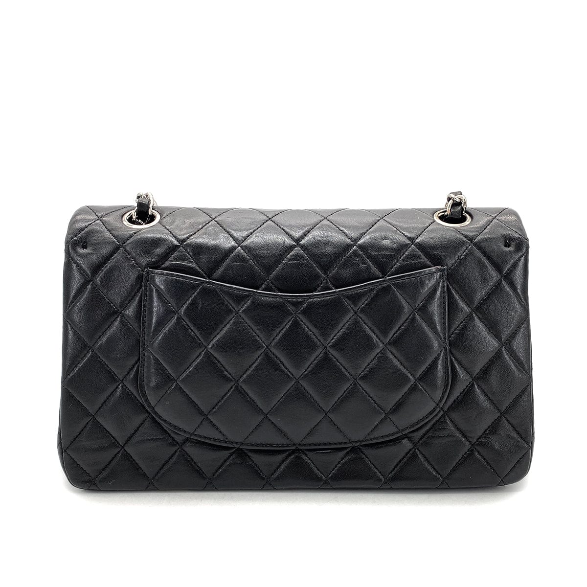 CHANEL CHANEL VINTAGE CLASSIC FLAP MEDIUM CHAIN SHOULDER BAG BLACK LAMB SKIN 90268898