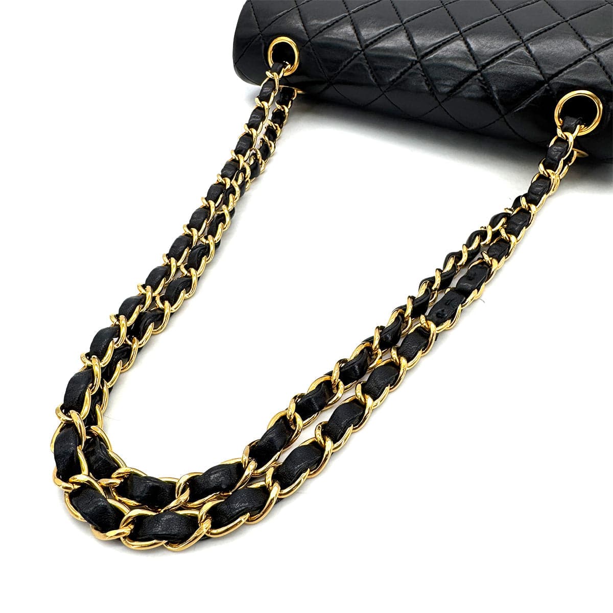 CHANEL CHANEL VINTAGE CLASSIC FLAP SMALL CHAIN SHOULDER BAG BLACK LAMB SKIN 90292741