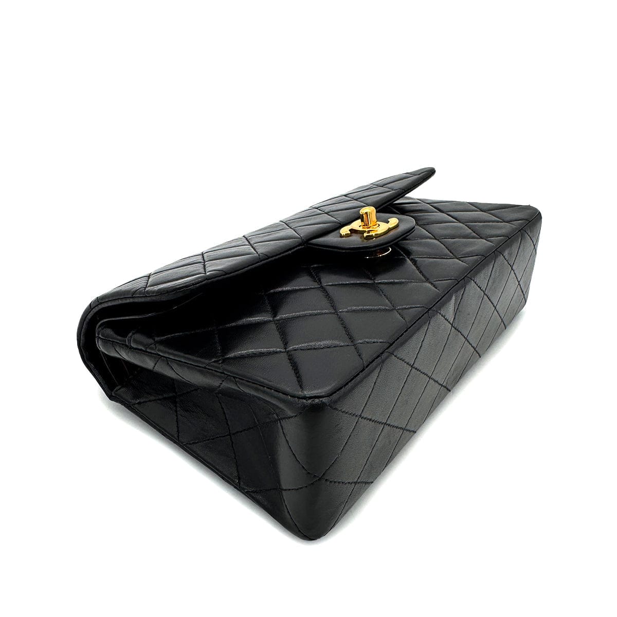 CHANEL CHANEL VINTAGE CLASSIC FLAP SMALL CHAIN SHOULDER BAG BLACK LAMB SKIN 90292741