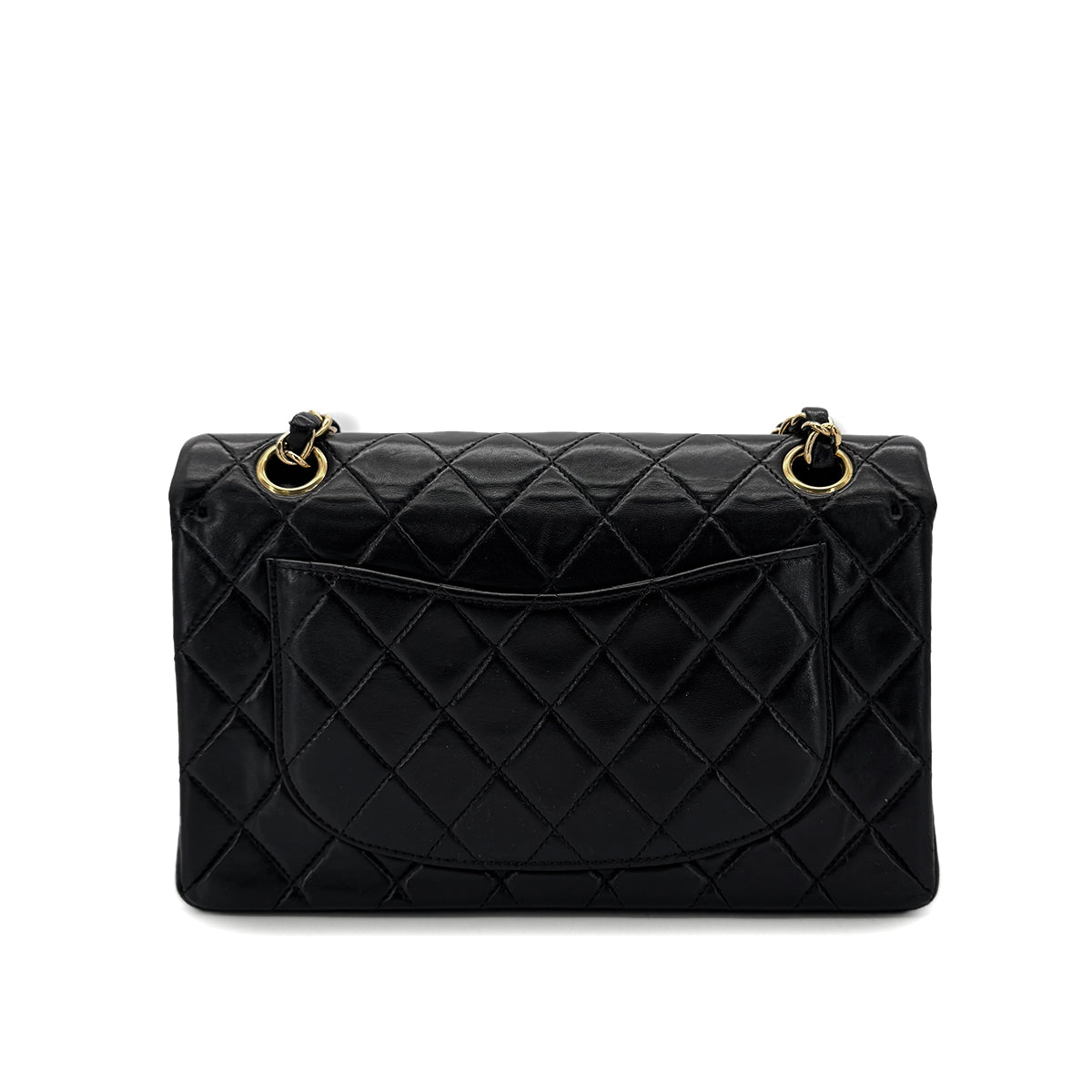 CHANEL CHANEL VINTAGE CLASSIC FLAP SMALL CHAIN SHOULDER BAG BLACK LAMB SKIN 90292741