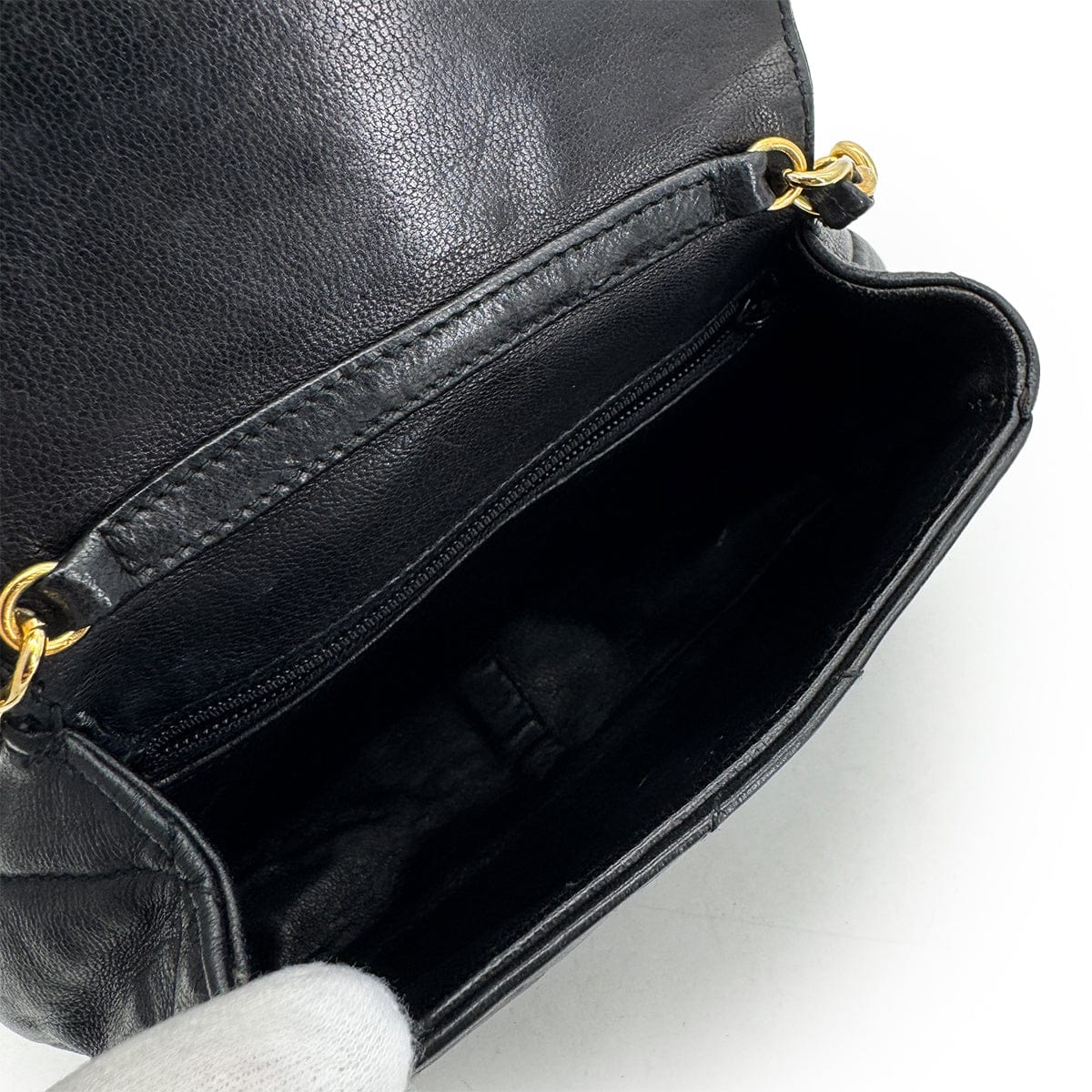 CHANEL CHANEL VINTAGE COCOMARK MATELASSE CHAIN SHOULDER BAG BLACK LAMB SKIN 90306513