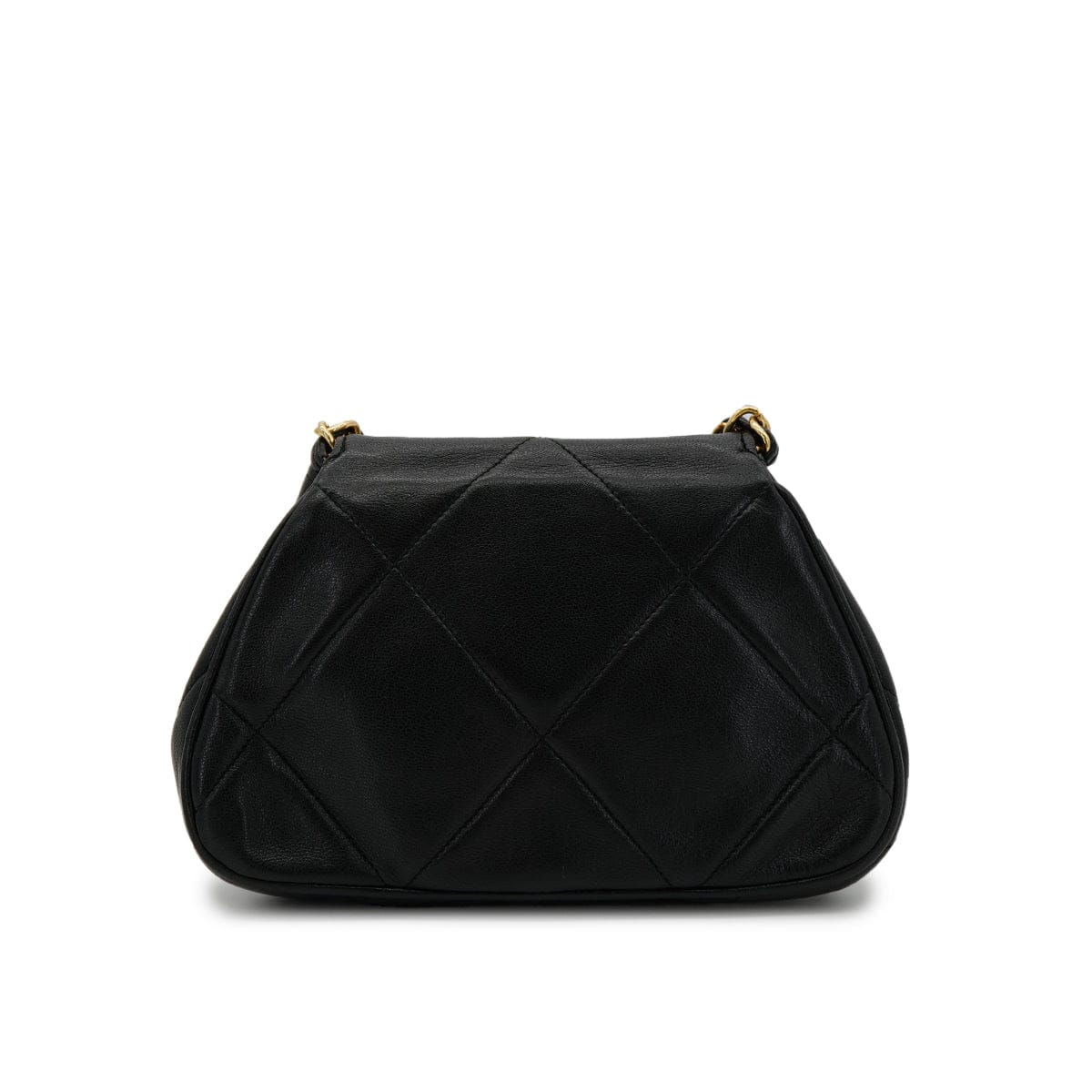 CHANEL CHANEL VINTAGE COCOMARK MATELASSE CHAIN SHOULDER BAG BLACK LAMB SKIN 90306513