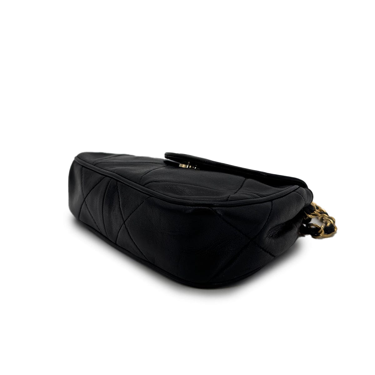 CHANEL CHANEL VINTAGE COCOMARK MATELASSE CHAIN SHOULDER BAG BLACK LAMB SKIN 90306513