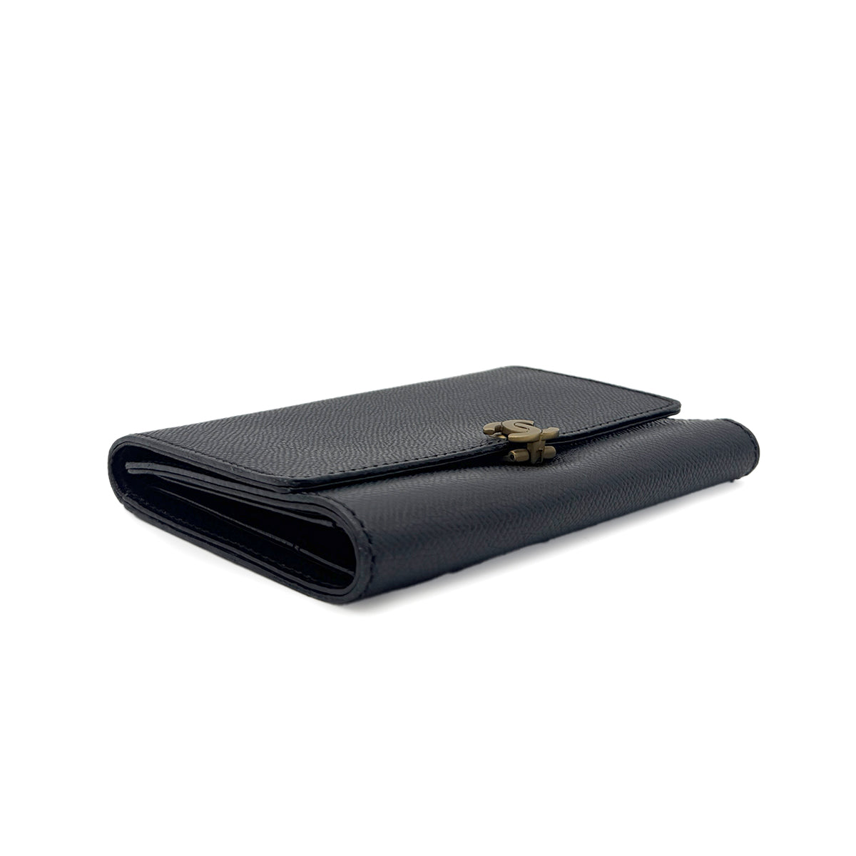 CHANEL CHANEL VINTAGE COCOMARK TRIFOLD WALLET BLACK CAVIAR SKIN 90291903