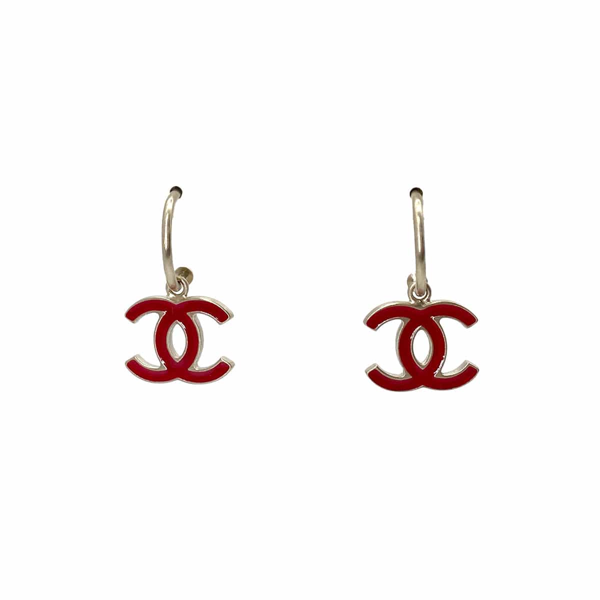 chanel CHANEL VINTAGE EARRINGS COCO MARK RED ACCESSORY 08C 90259937