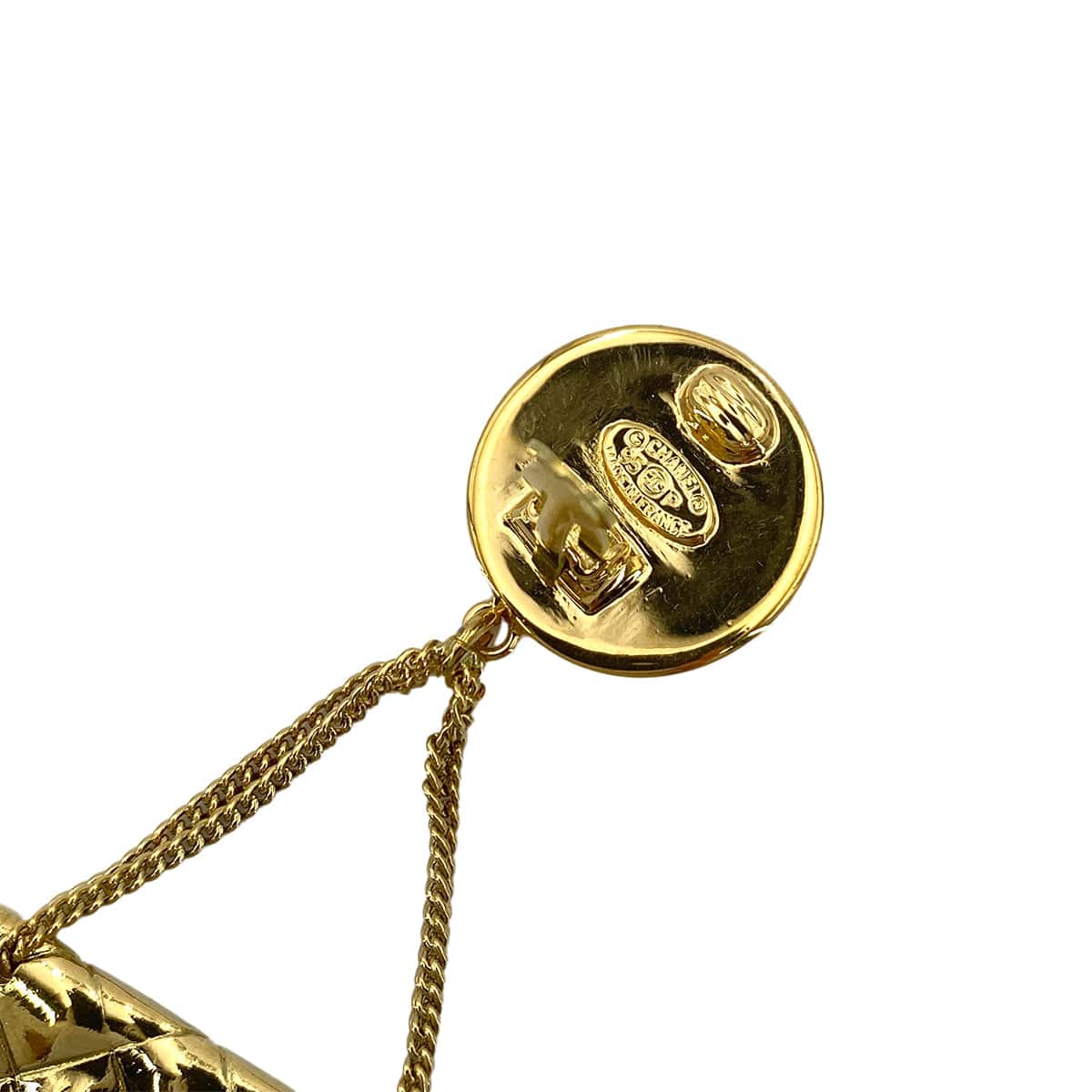 CHANEL CHANEL VINTAGE EARRINGS COCOMARK MATELASSE BAG MOTIF ACCESSORY 95P 90246610