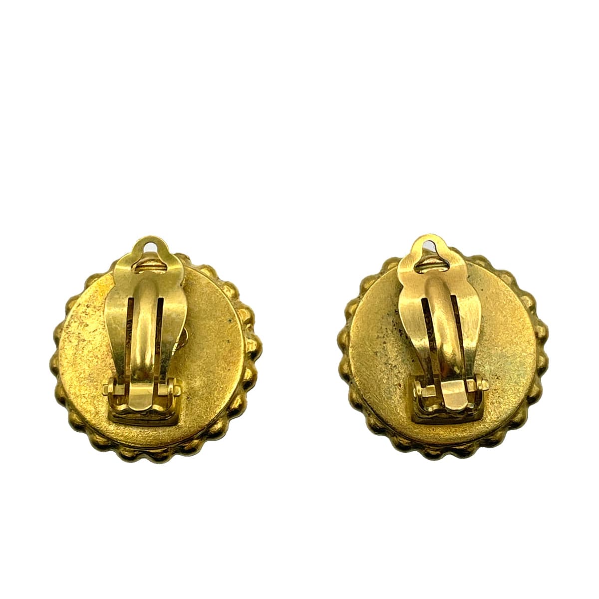 Chanel CHANEL VINTAGE EARRINGS COCOMARK ROUND BLACK ACCESSORY 90263067