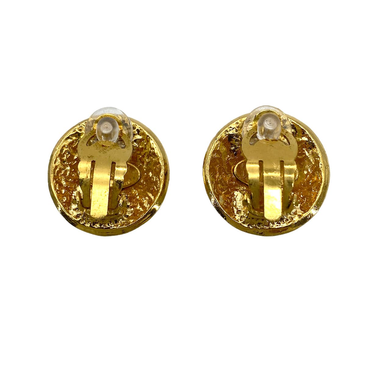 CHANEL CHANEL VINTAGE EARRINGS COCOMARK ROUND GOLD ACCESSORY 94P 90272584