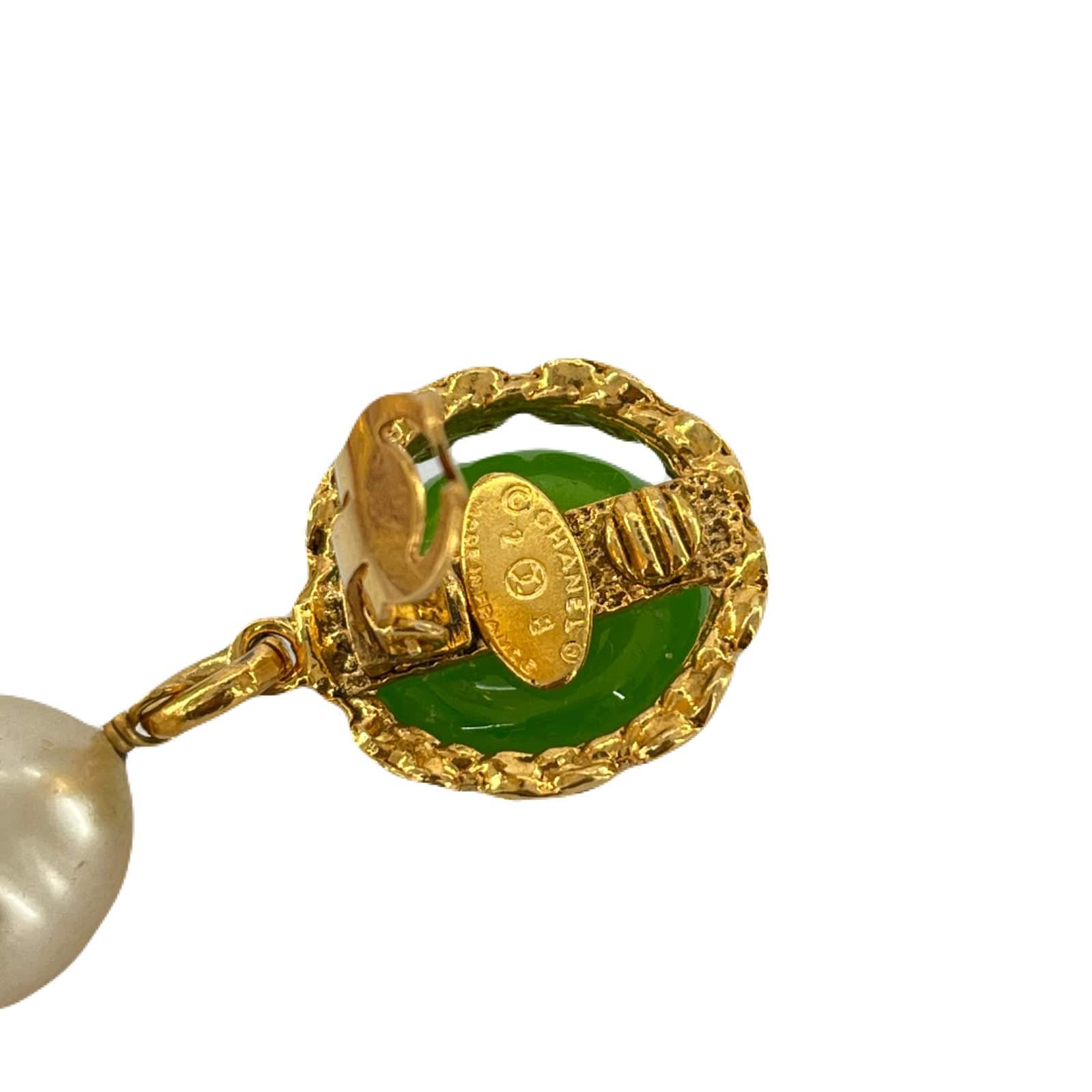 Chanel CHANEL VINTAGE EARRINGS COLORSTONE FAKEPEARL HEART ACCESSORY 2/8 90215542