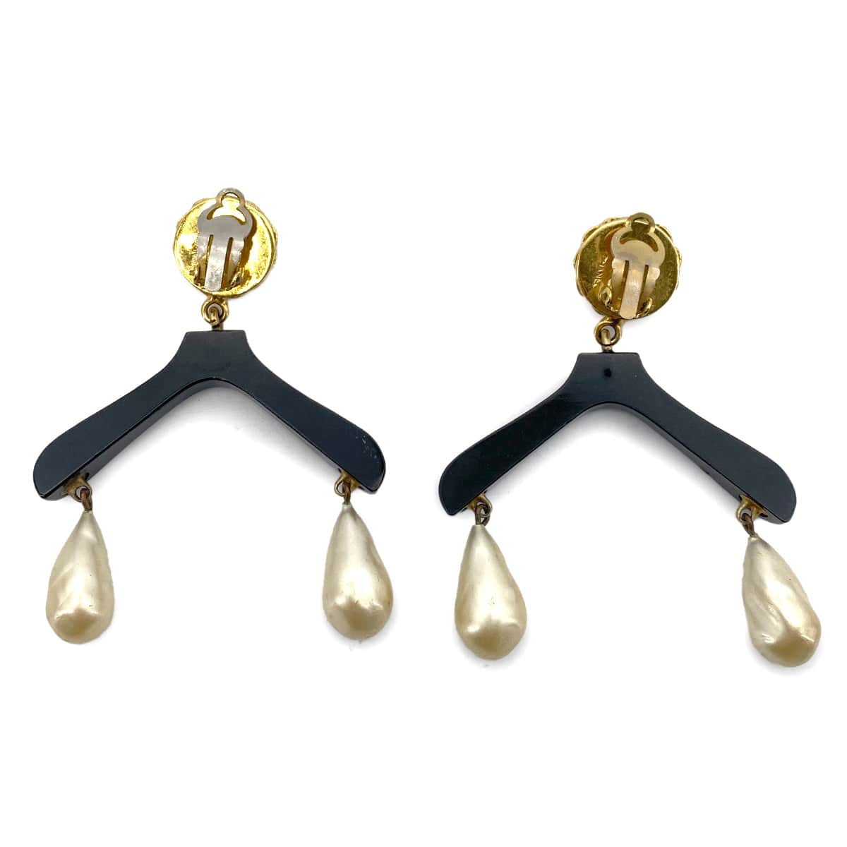 CHANEL CHANEL VINTAGE EARRINGS HANGER MOTIF COCO MARK FAKE PEARL ACCESSORY 90260460