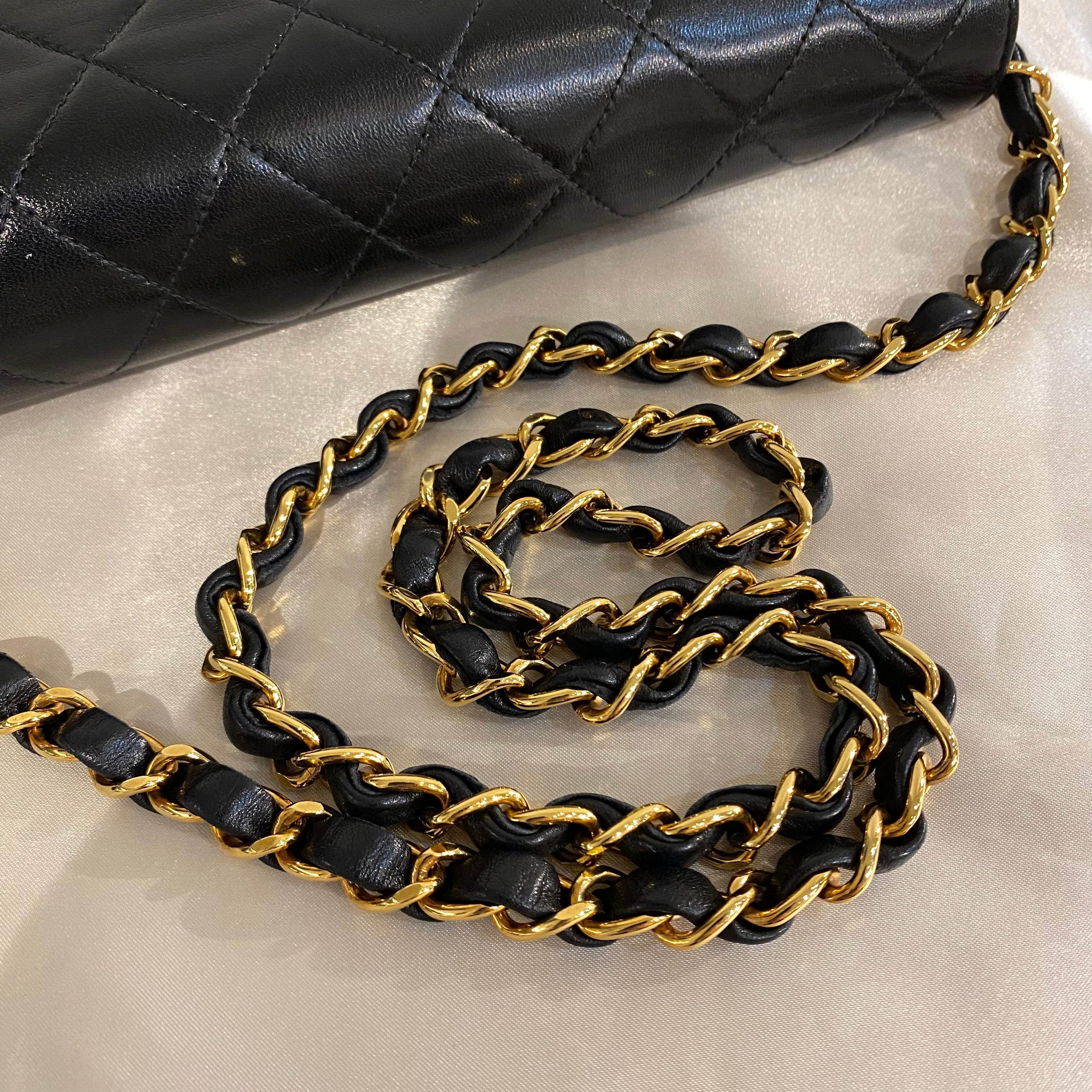 Chanel Chanel Vintage Full Flap Black Lambskin GHW #9 90209223