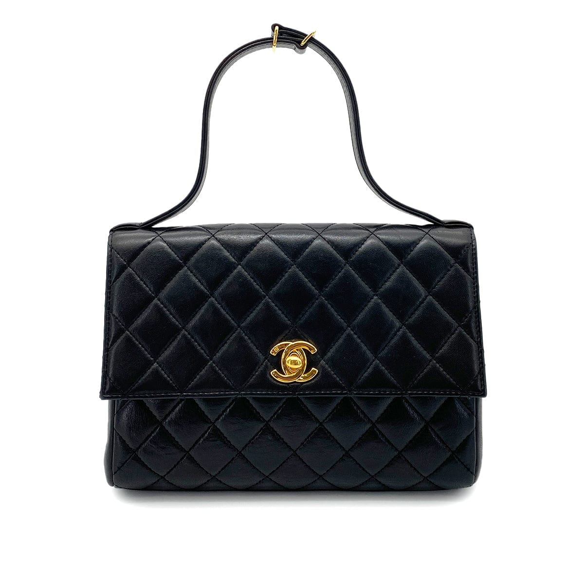 CHANEL CHANEL VINTAGE HAND BAG BLACK LAMB SKIN 90255102