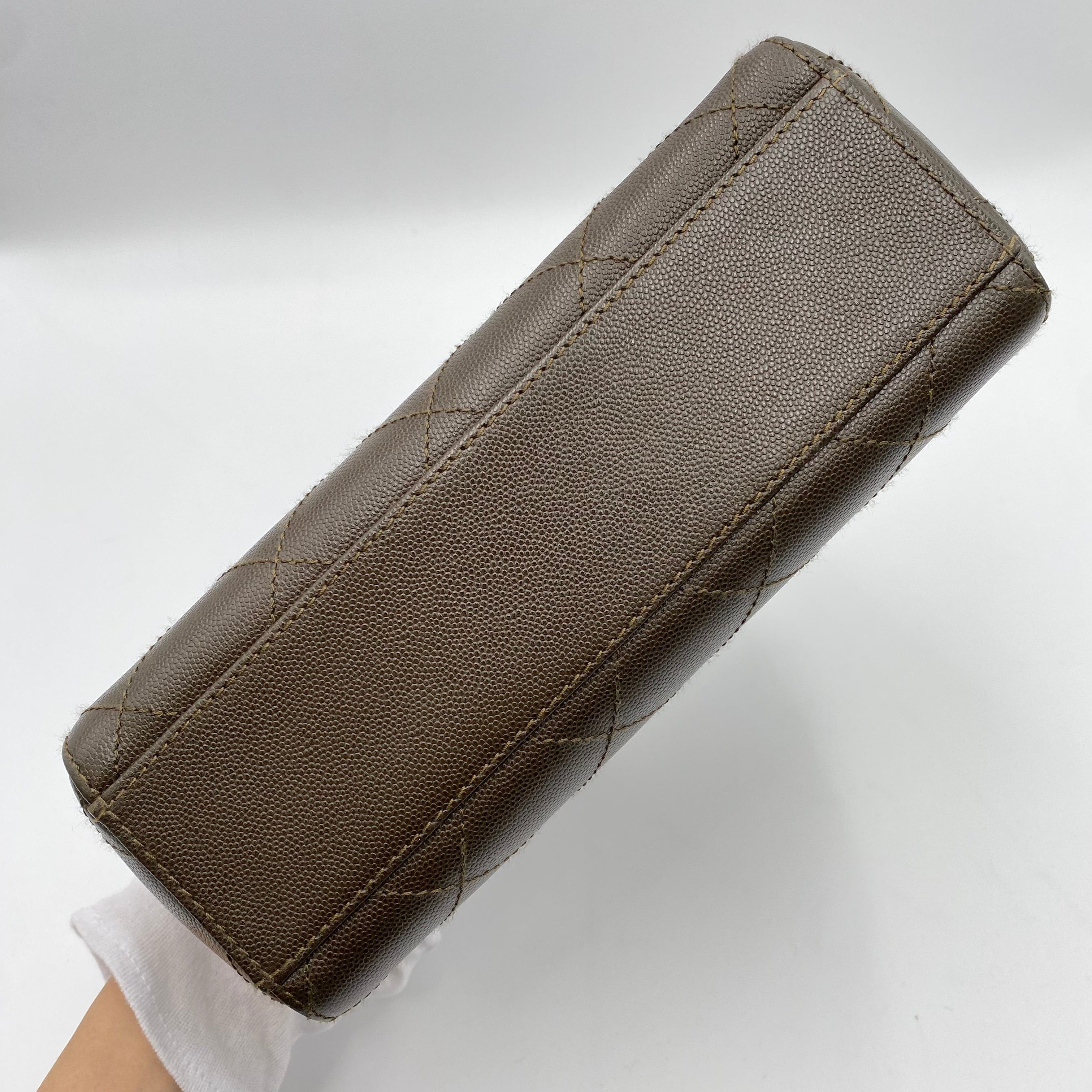 Chanel CHANEL VINTAGE HAND BAG KHAKI CAVIAR SKIN 90220259