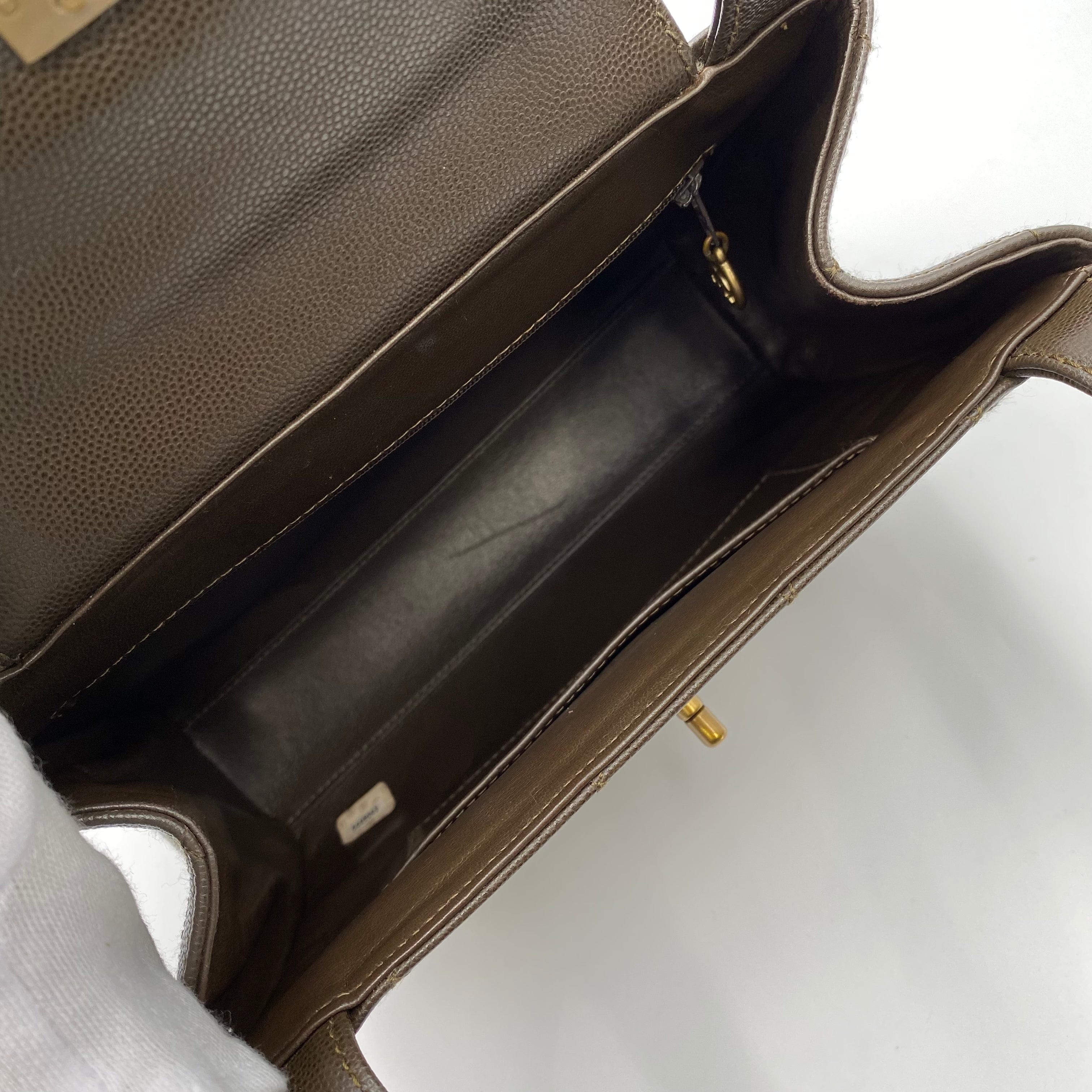 Chanel CHANEL VINTAGE HAND BAG KHAKI CAVIAR SKIN 90220259