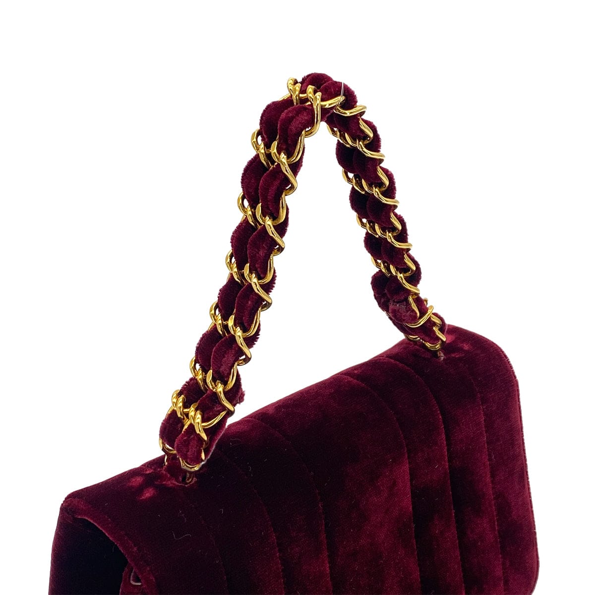 CHANEL CHANEL VINTAGE MADEMOISELLE HAND BAG BORDEAUX VELOR 90301744