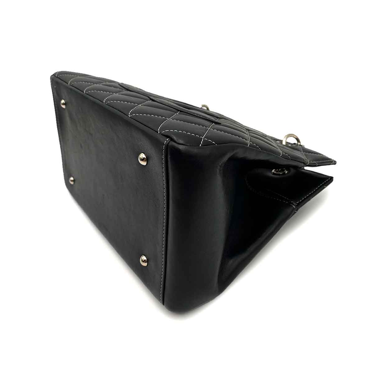 Chanel CHANEL VINTAGE MATELASSE CHAIN HAND BAG BLACK LAMB SKIN 90230698