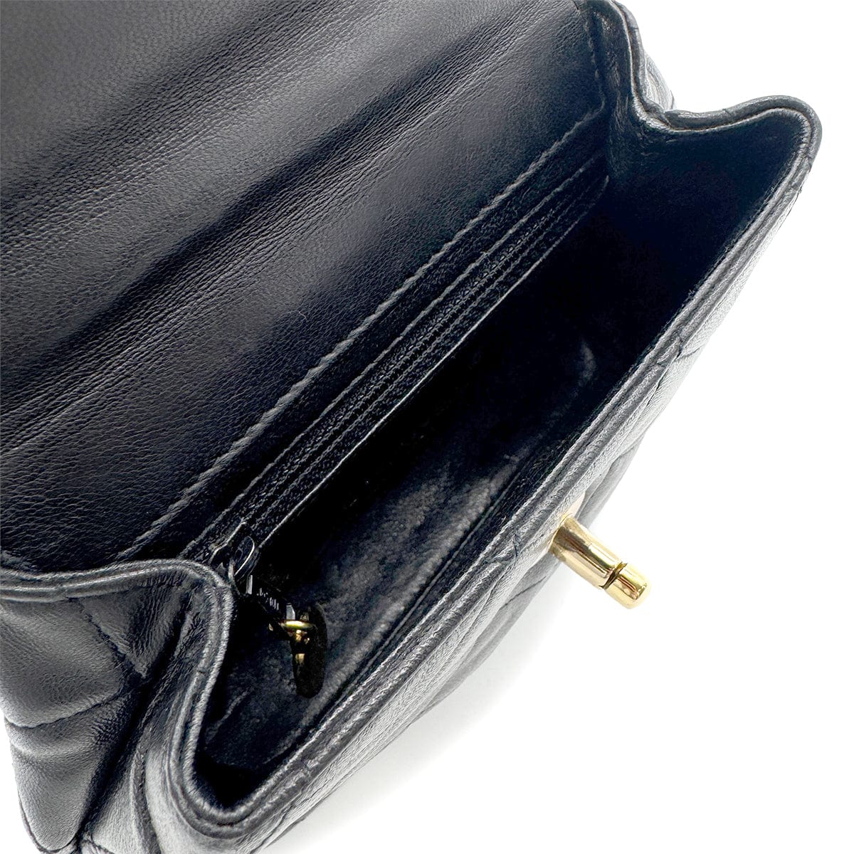 Chanel CHANEL VINTAGE MATELASSE CHAIN SHOULDER BAG BLACK LAMB SKIN 90267477