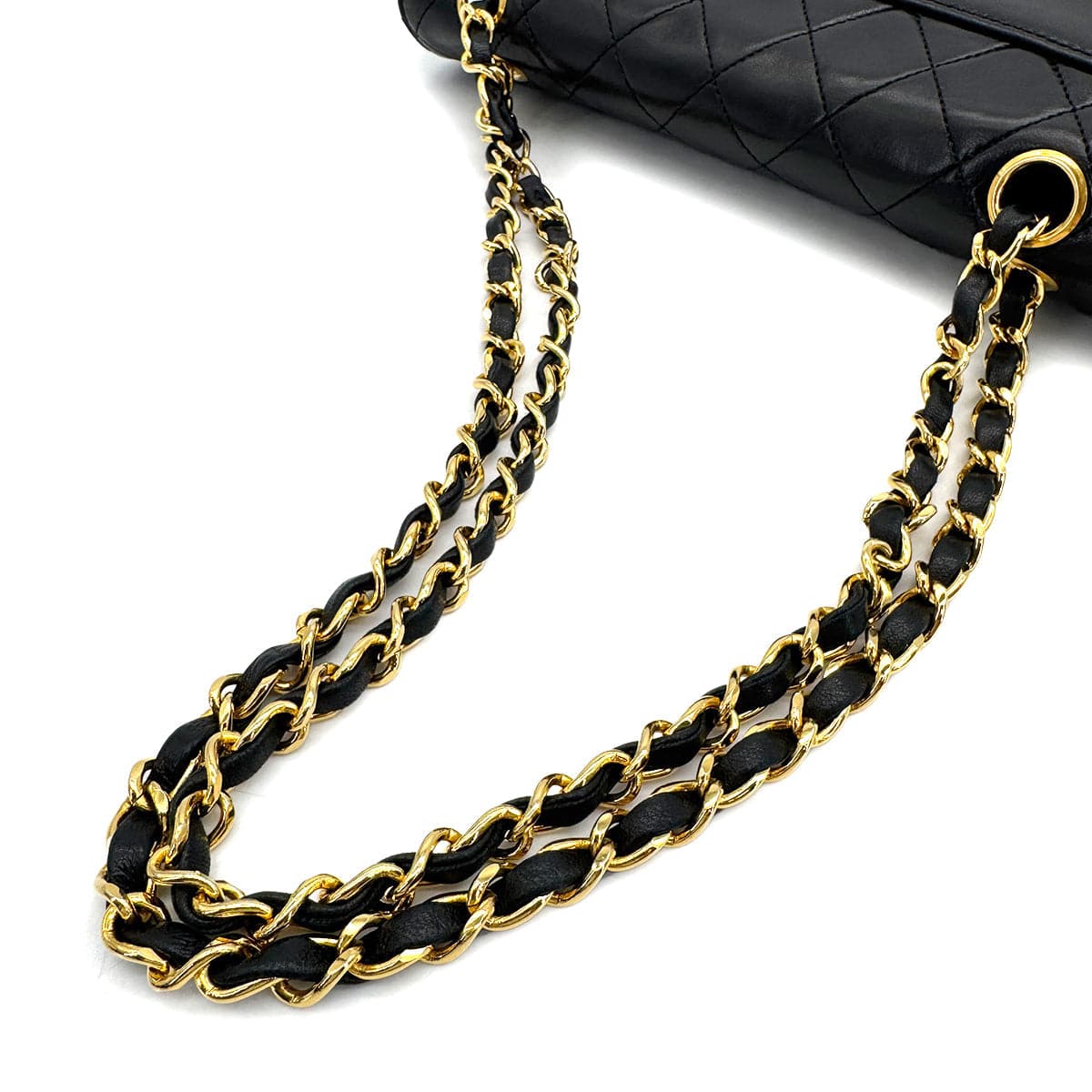 CHANEL CHANEL VINTAGE MATELASSE CHAIN SHOULDER BAG BLACK LAMB SKIN 90308992