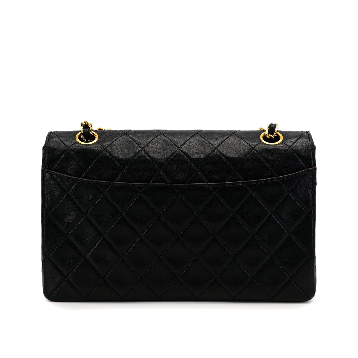 CHANEL CHANEL VINTAGE MATELASSE CHAIN SHOULDER BAG BLACK LAMB SKIN 90308992