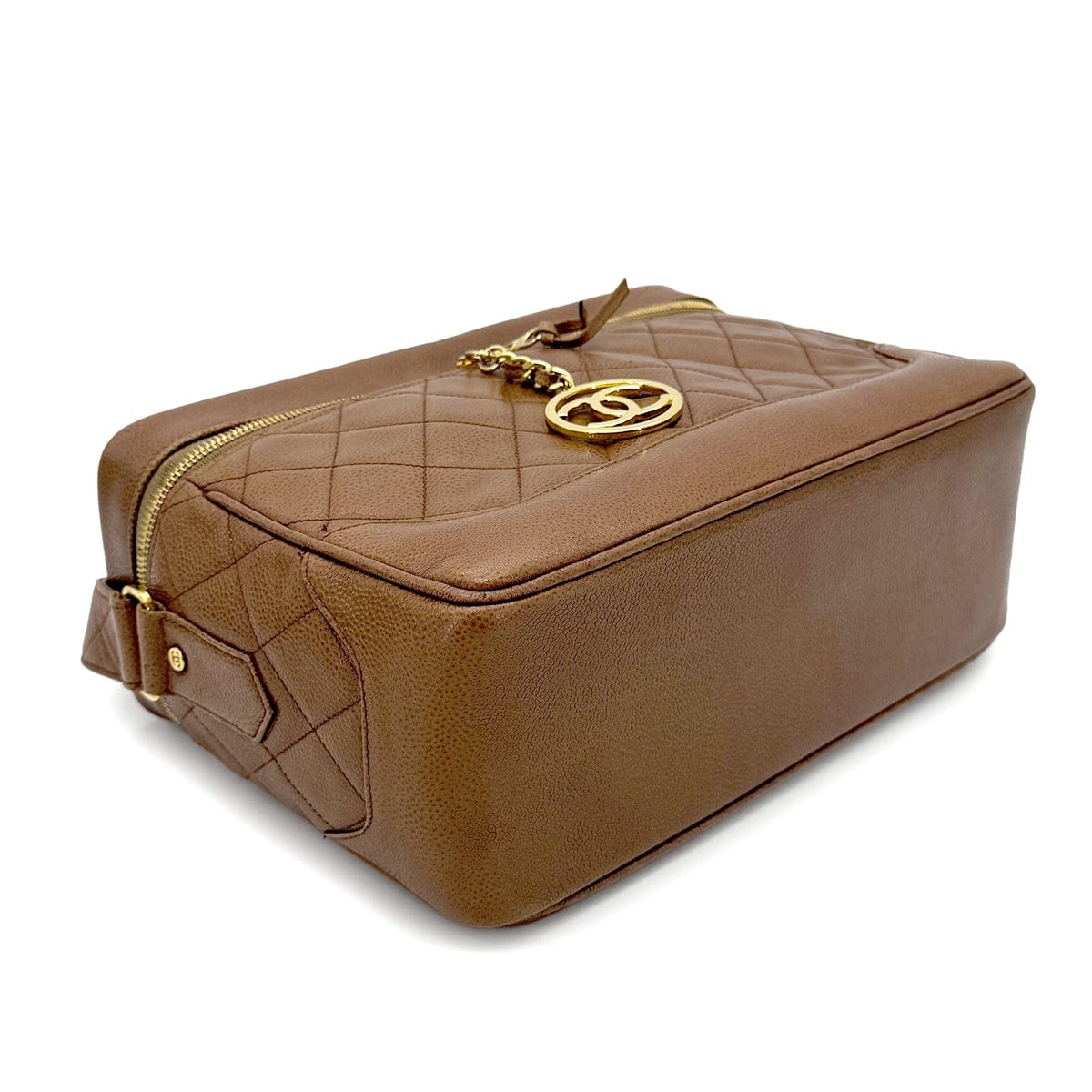 CHANEL CHANEL VINTAGE MATELASSE CHAIN SHOULDER BAG BROWN CAVIAR SKIN 90267433