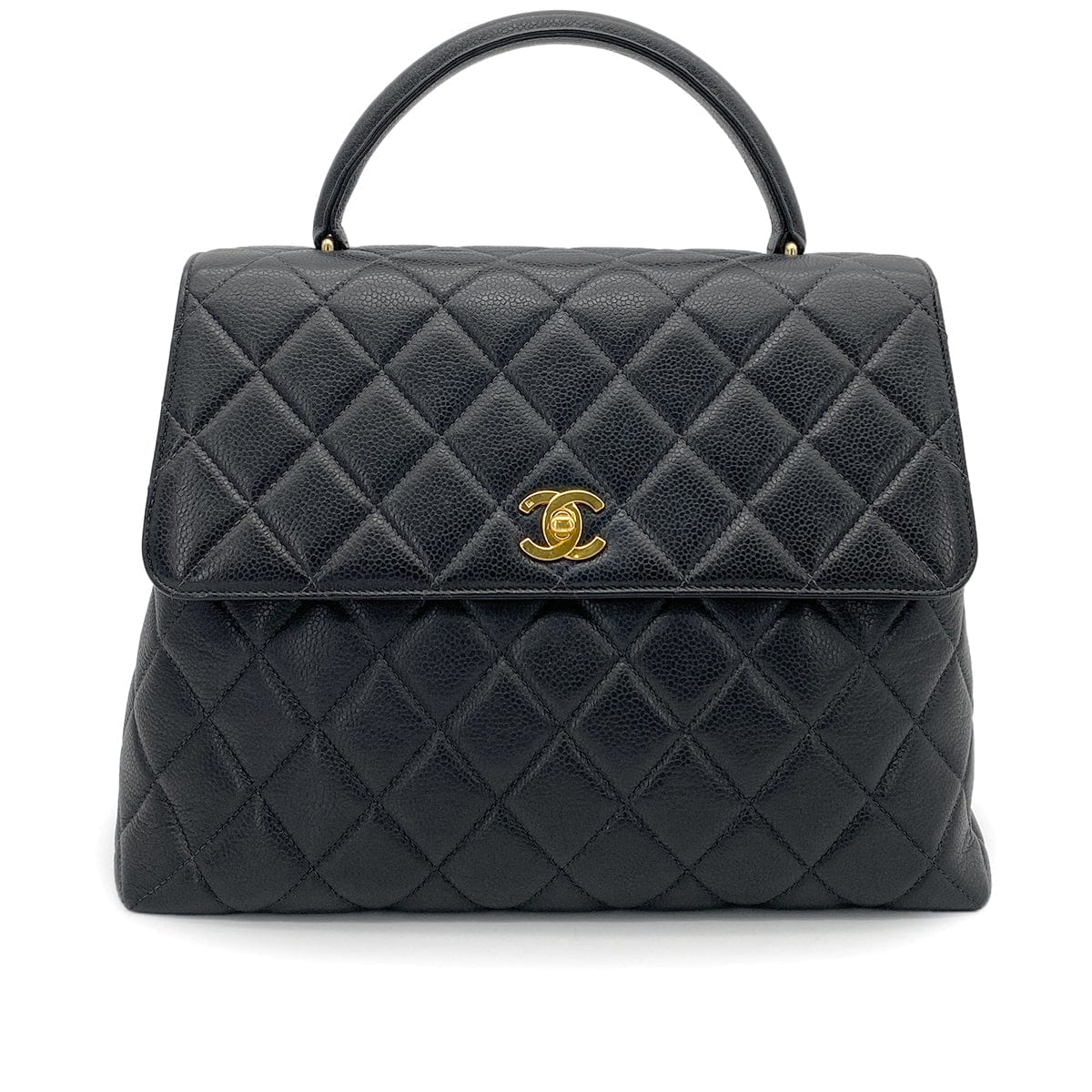 Chanel CHANEL VINTAGE MATELASSE HAND BAG BLACK CAVIAR SKIN 90259695