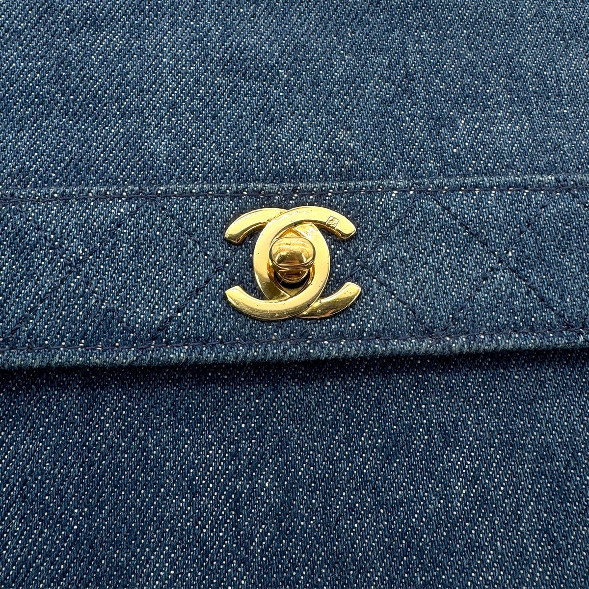 Chanel CHANEL VINTAGE MATELASSE SHOULDER BAG BLUE DENIM 90268835