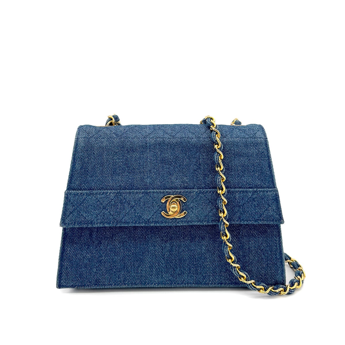 Chanel CHANEL VINTAGE MATELASSE SHOULDER BAG BLUE DENIM 90268835
