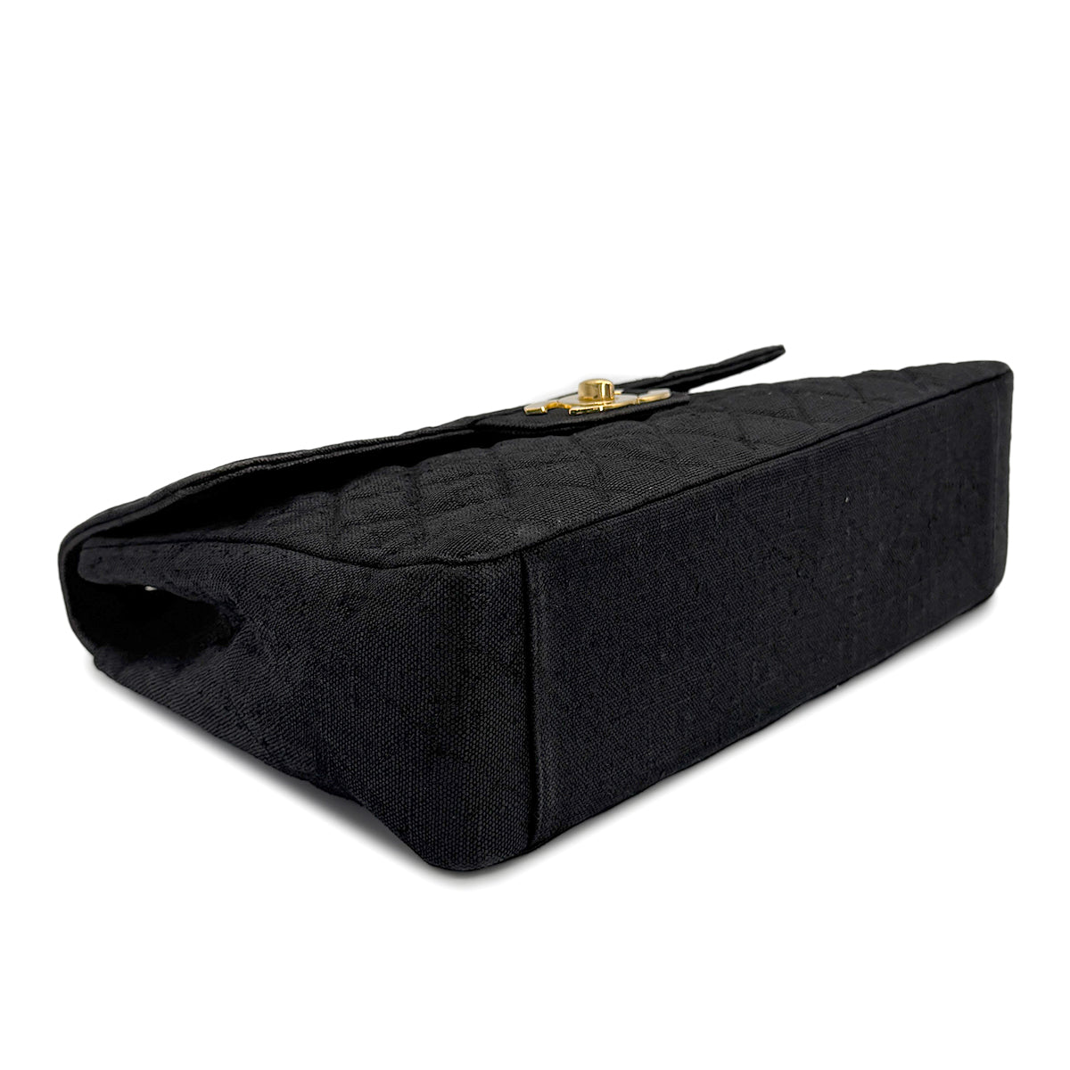 CHANEL CHANEL VINTAGE MAXI MATELASSE CHAIN SHOULDER BAG BLACK LINEN 90272804