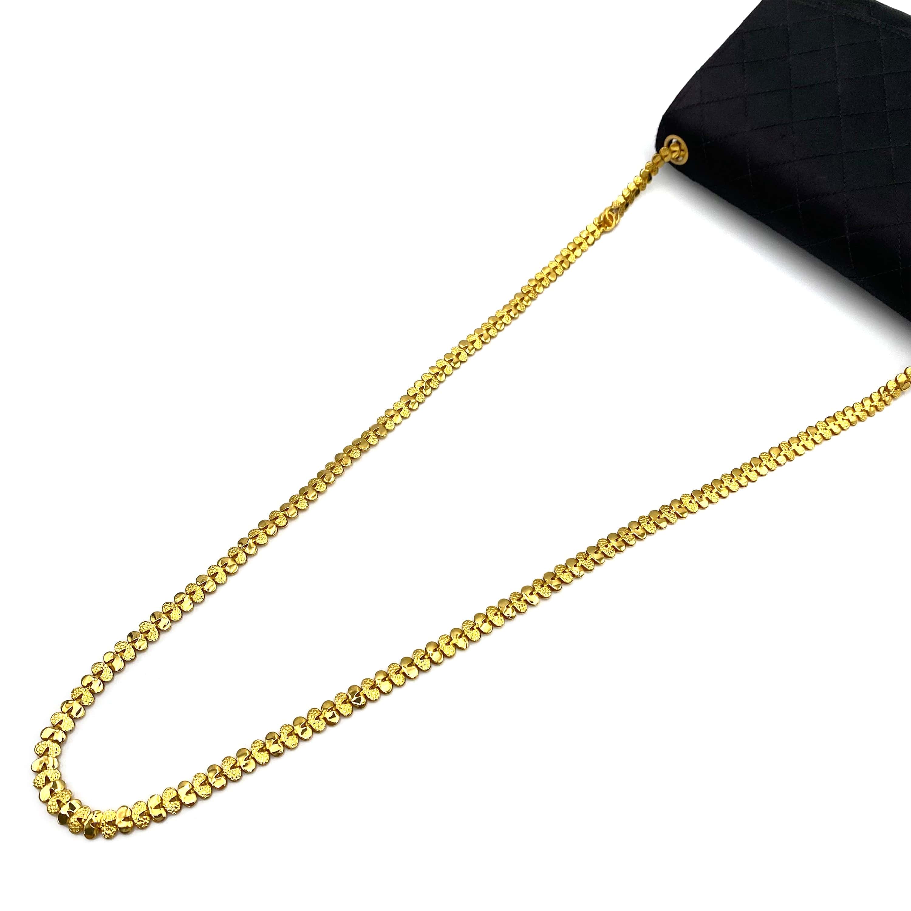 Chanel CHANEL VINTAGE METAL CHAIN SHOULDER BAG BLACK SATIN 90231954