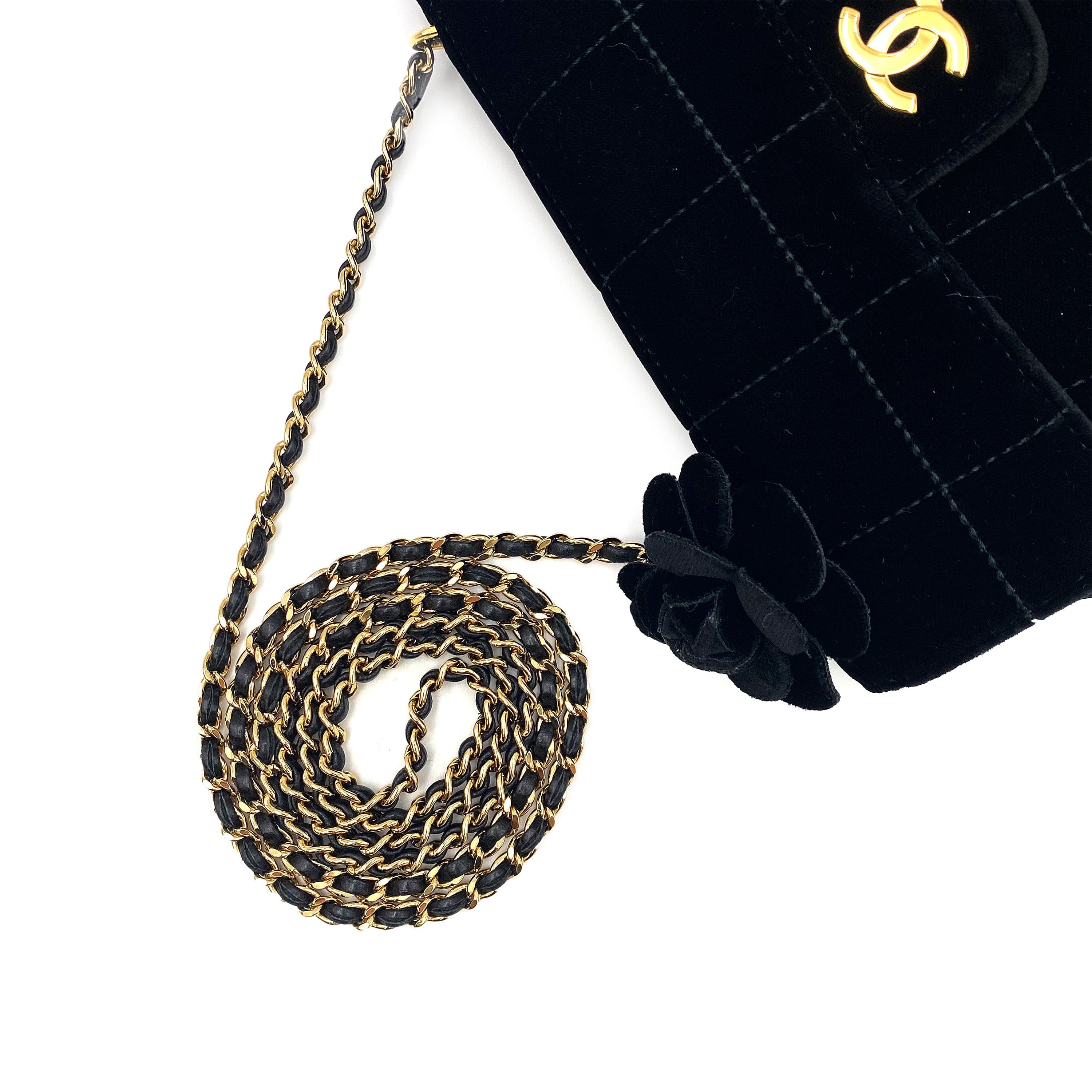 Chanel Chanel Vintage Mini CHOCOLATE BAR BLACK VELOR 90225296