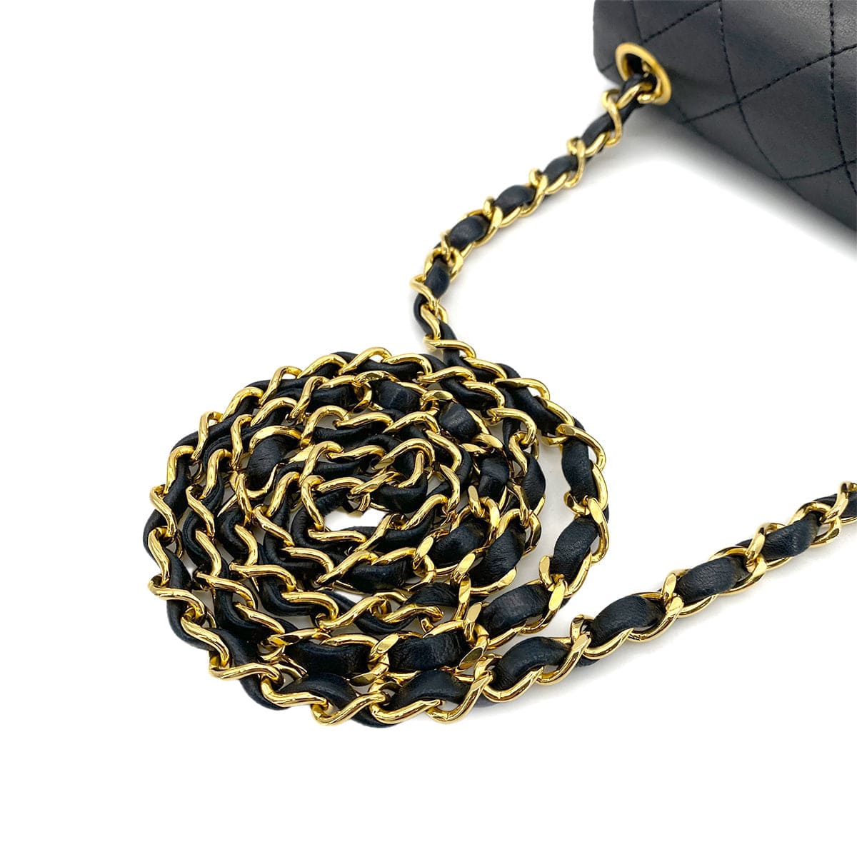 CHANEL CHANEL VINTAGE MINI SQUARE 17 CHAIN SHOULDER BAG BLACK LAMB SKIN 90255092