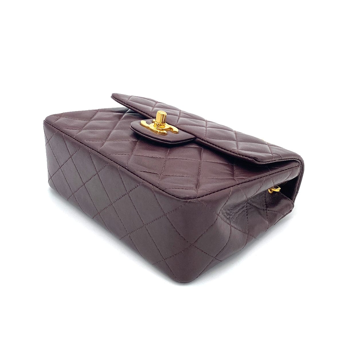 CHANEL CHANEL VINTAGE MINI SQUARE 17 CHAIN SHOULDER BAG BORDEAUX LAMB SKIN 90255954