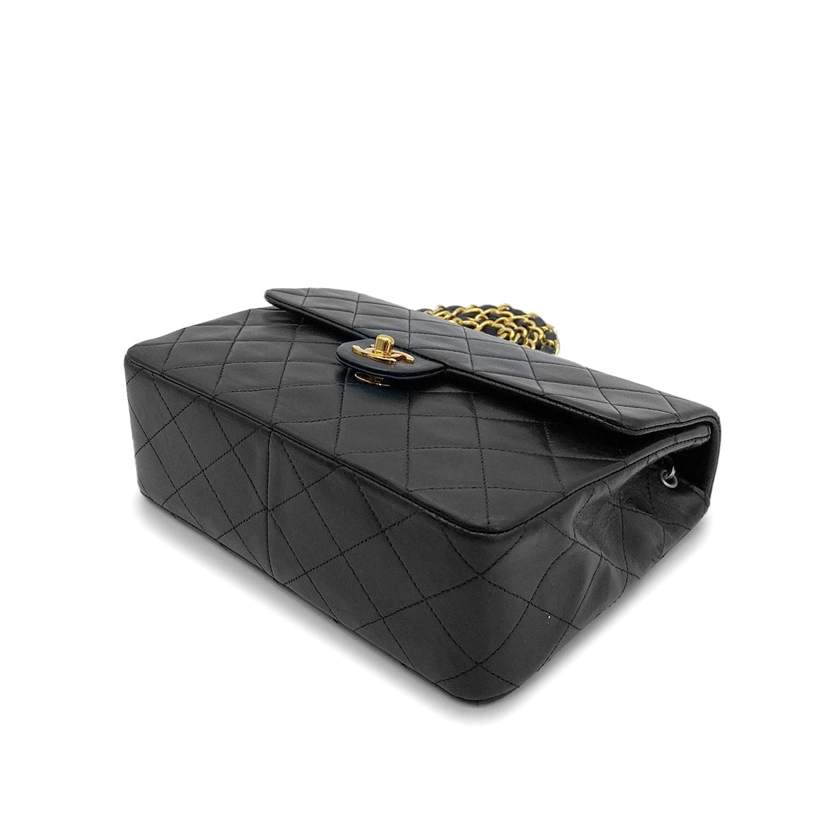 CHANEL CHANEL VINTAGE MINI SQUARE 20 CHAIN SHOULDER BAG BLACK LAMB SKIN 90258470