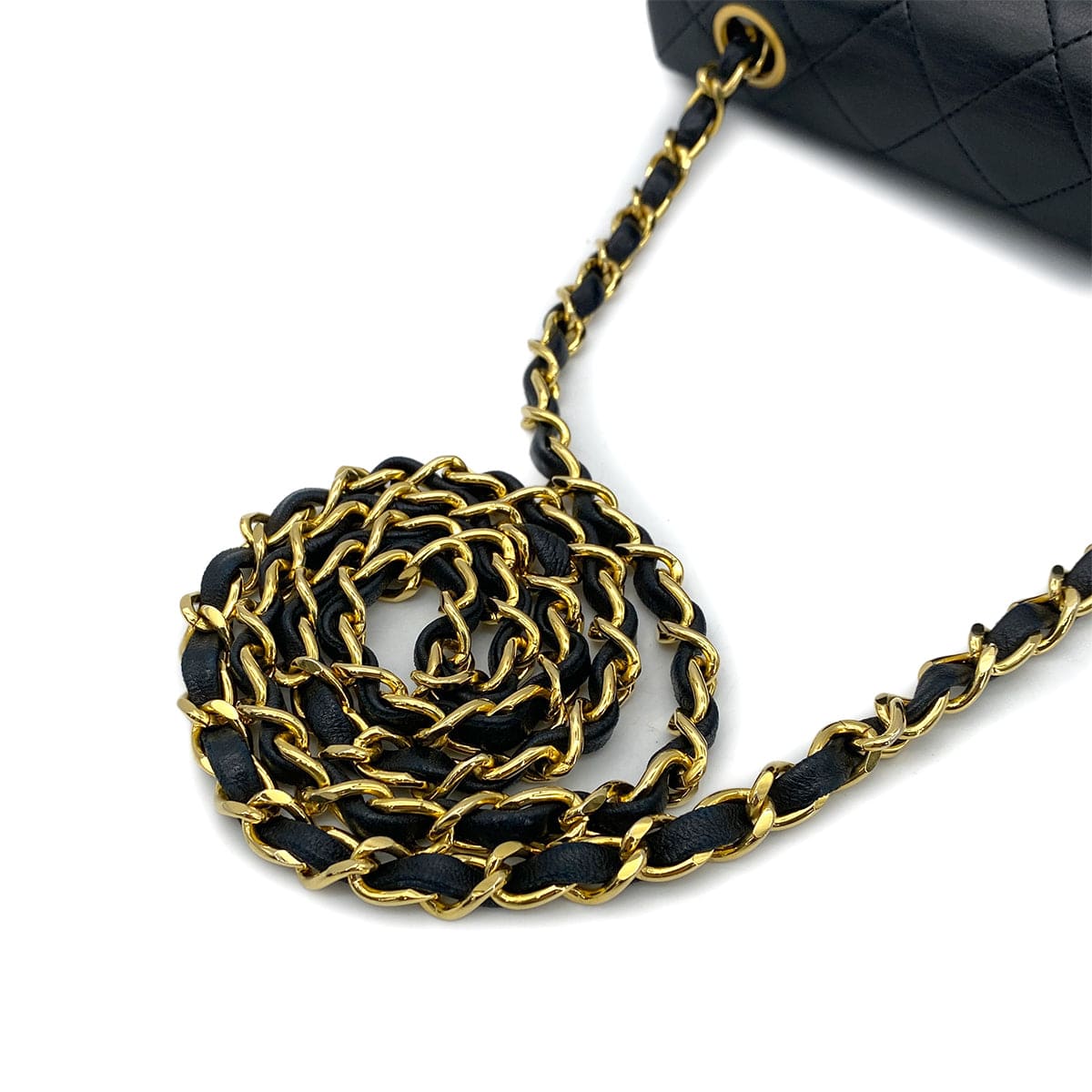 CHANEL CHANEL VINTAGE MINI SQUARE 20 CHAIN SHOULDER BAG BLACK LAMB SKIN 90258470