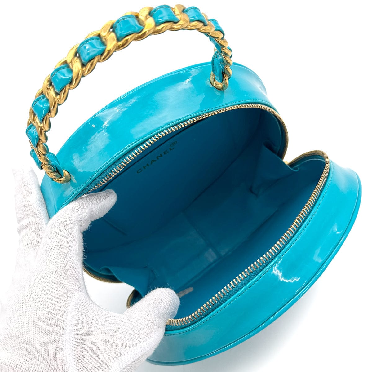 Chanel CHANEL VINTAGE ROUND VANITY HAND BAG BLUR ENAMEL 90269214