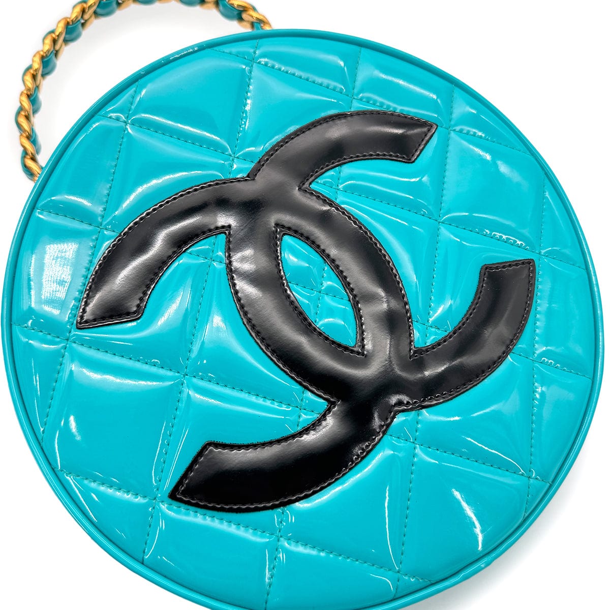 Chanel CHANEL VINTAGE ROUND VANITY HAND BAG BLUR ENAMEL 90269214