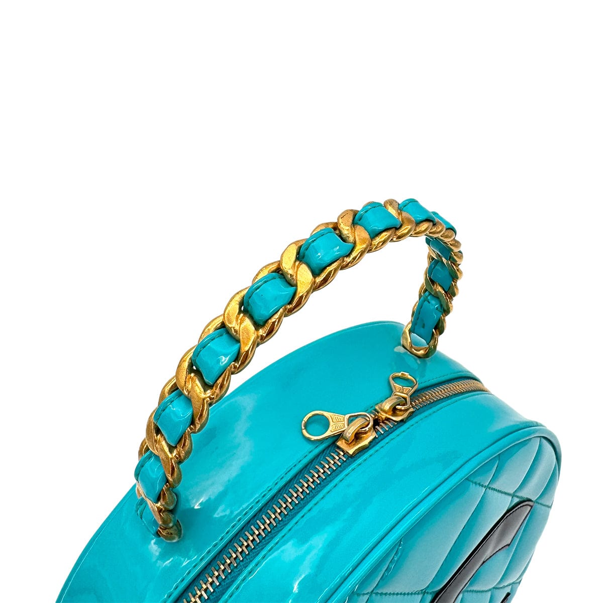 Chanel CHANEL VINTAGE ROUND VANITY HAND BAG BLUR ENAMEL 90269214