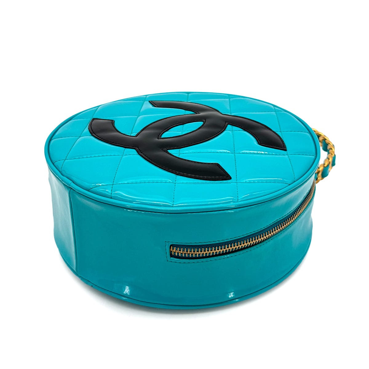 Chanel CHANEL VINTAGE ROUND VANITY HAND BAG BLUR ENAMEL 90269214