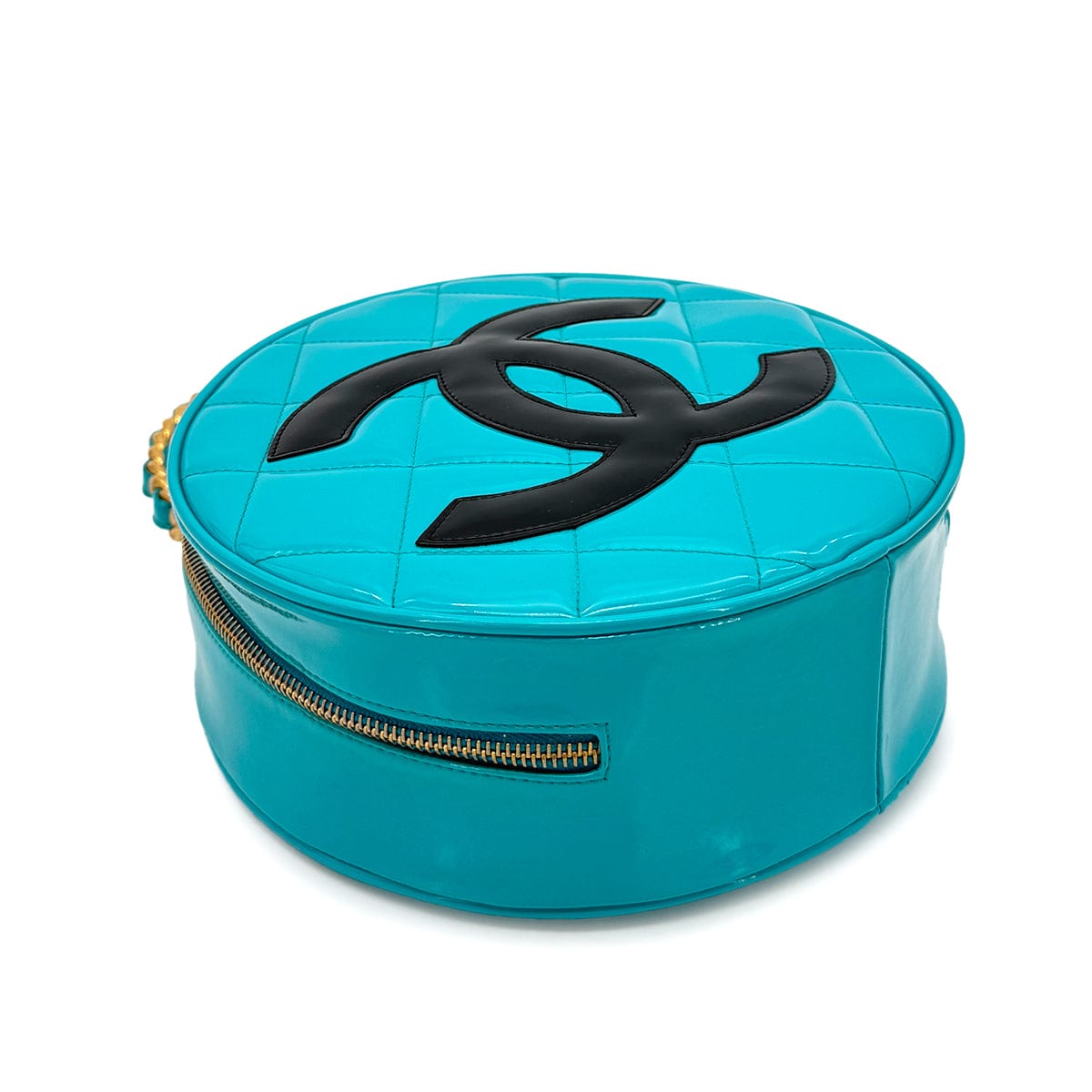 Chanel CHANEL VINTAGE ROUND VANITY HAND BAG BLUR ENAMEL 90269214